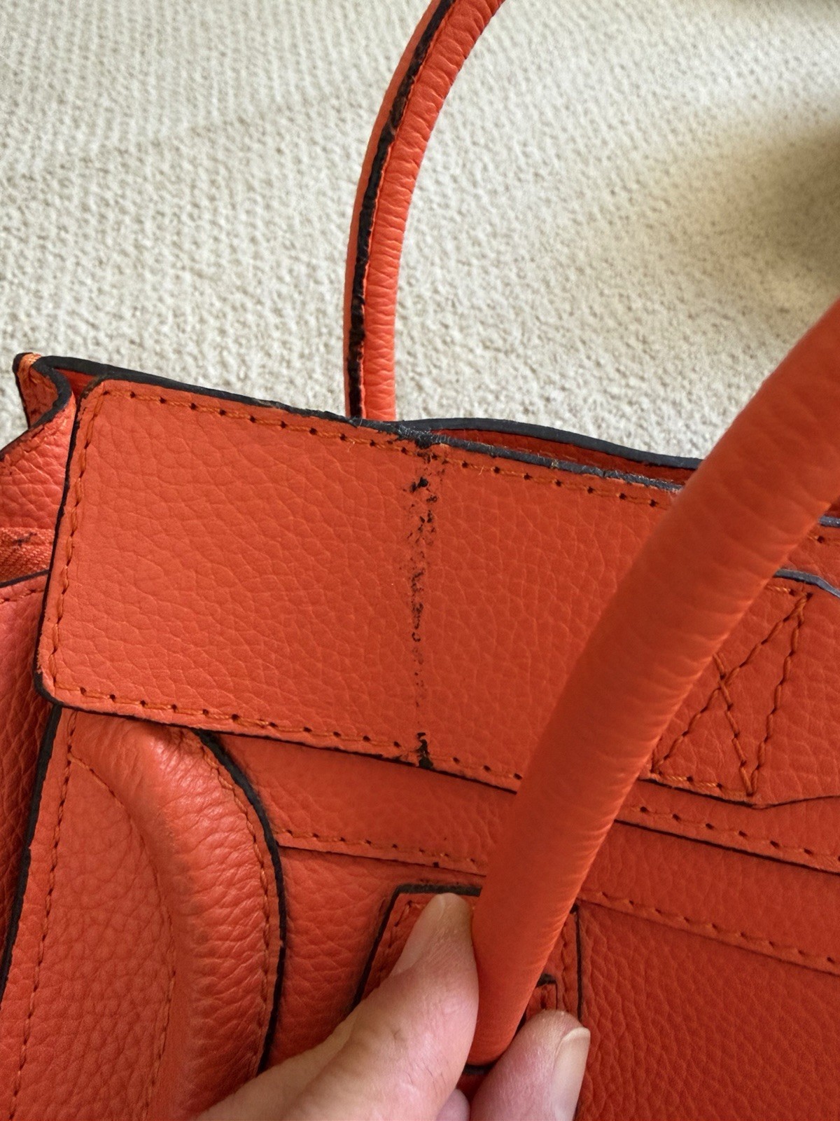 Celine Drummond Calfskin Nano Bag Orange Vermillion