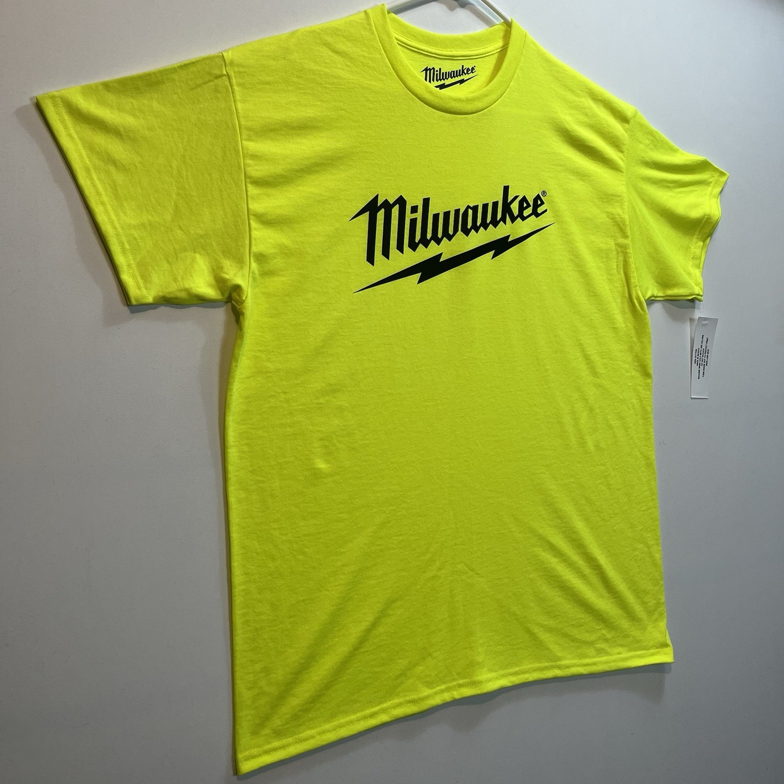 Milwaukee Neon T-Shirt (New Condition) M18 Battery Heavy Duty Power Tools Tee
