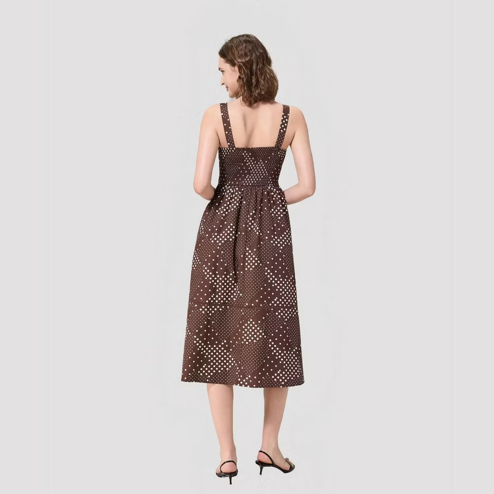 Women Poplin Fit and Flare Midi A-Line Dress – A New Day