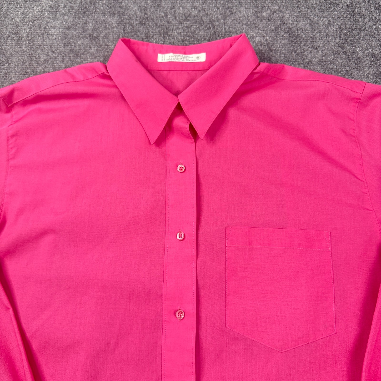 Foxcroft Womens Button Up Dress Shirt Size 16 Pink Wrinkle Free Long Sleeve