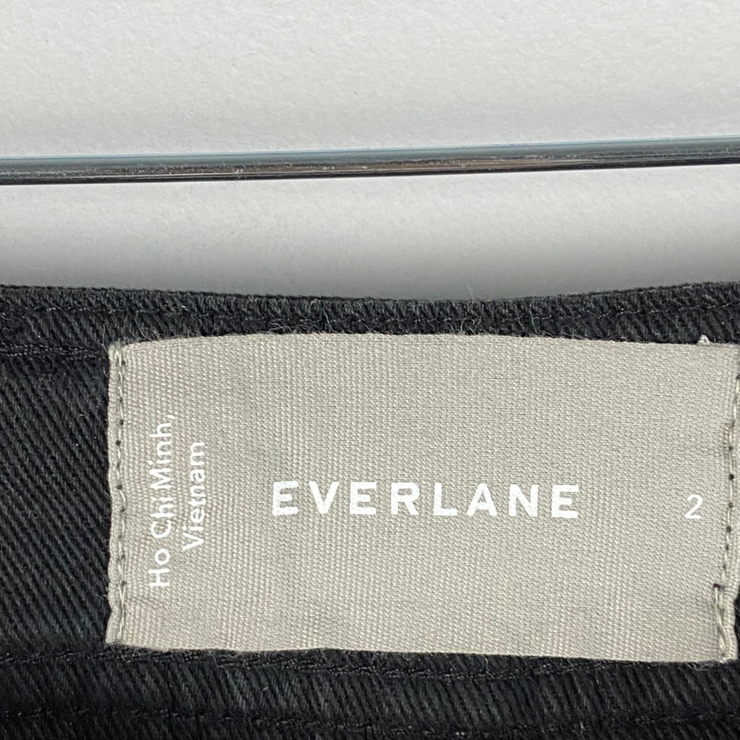 Everlane The Relaxed Chino Straight Leg Pant Womens 2 Black Soft High Rise