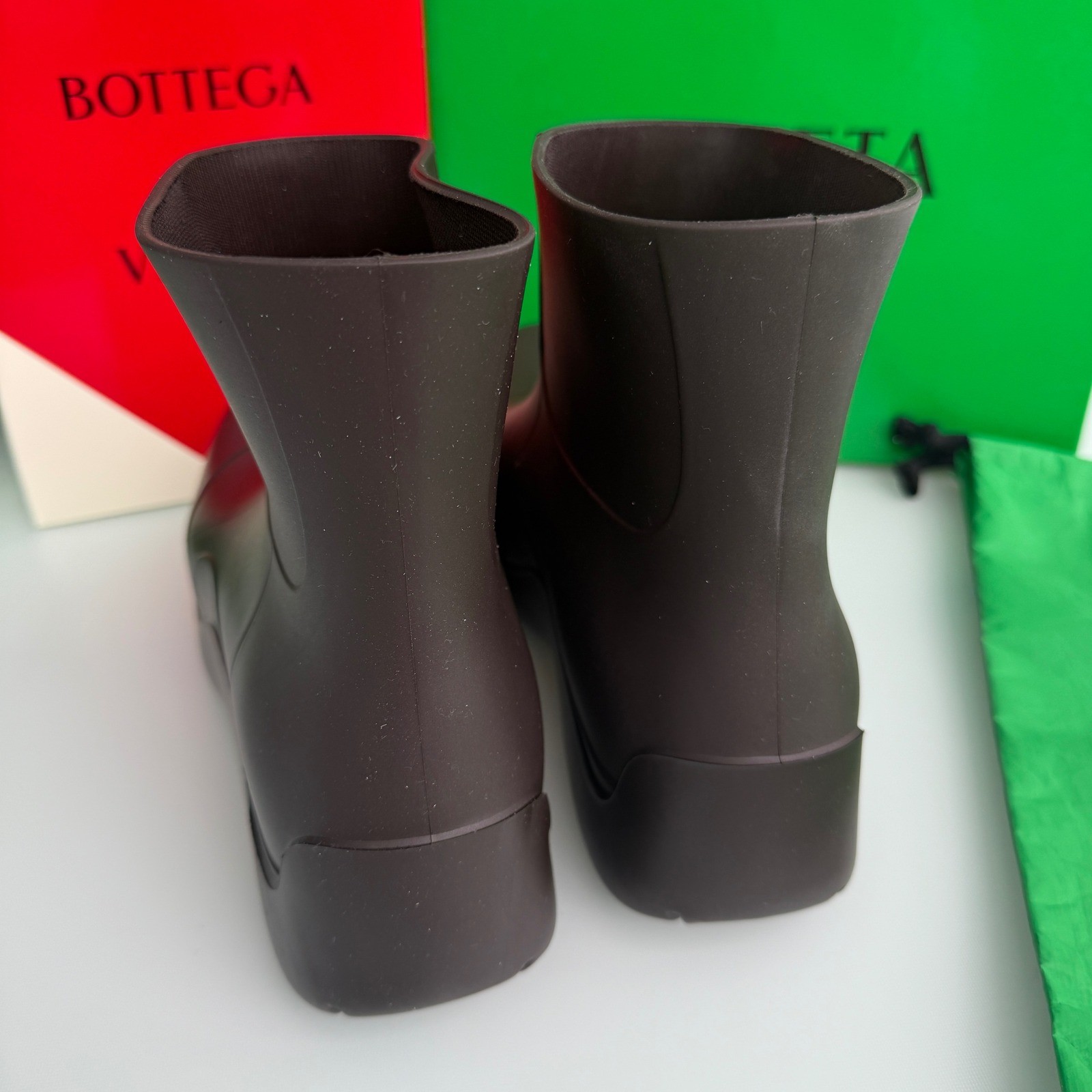 Bottega Veneta 640043 Men’s Dark Brown Puddle Ankle Boots, 43