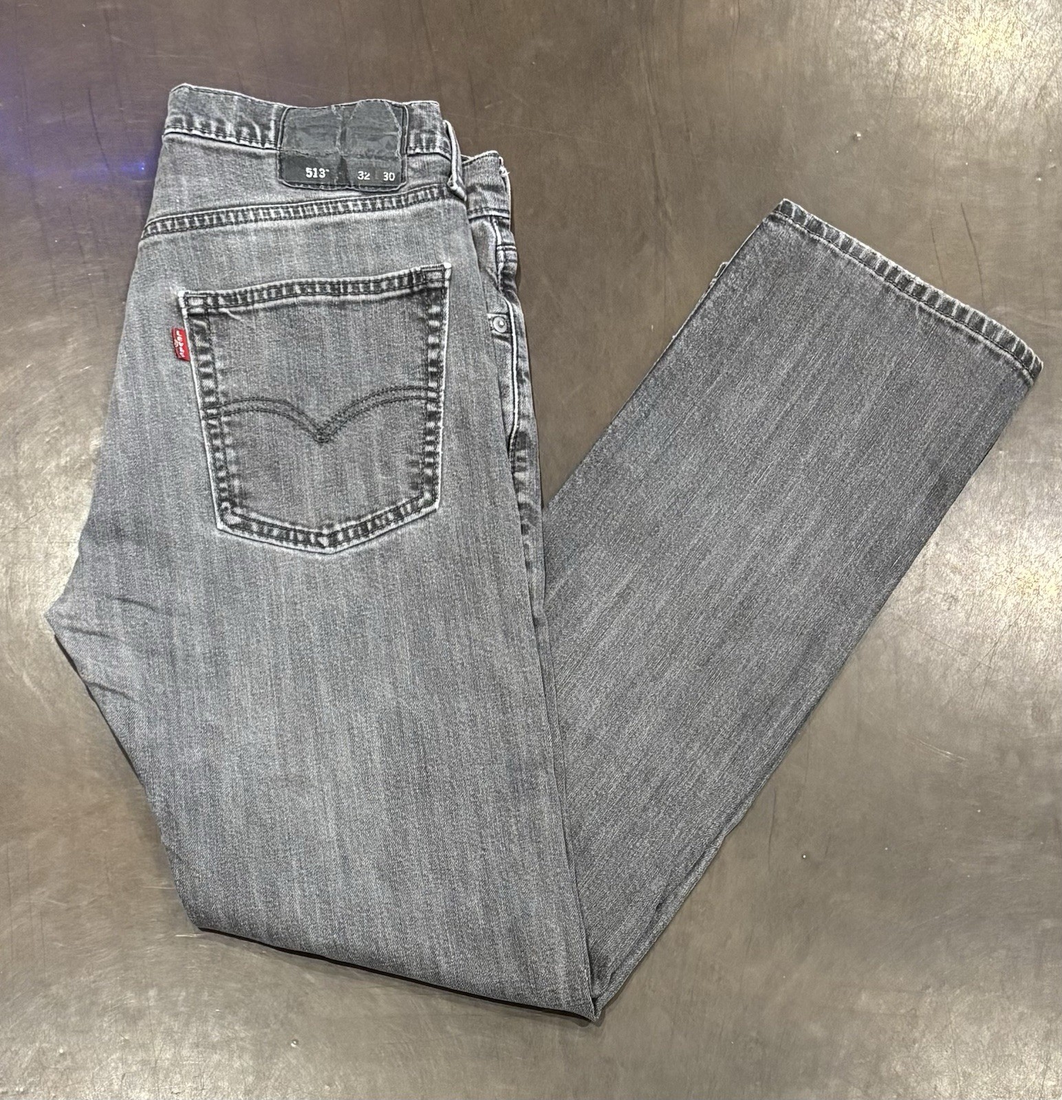 Levi’s 513 Men’s Black Slim Straight Denim Jeans, 30”W x 29”L , Cotton Blend.