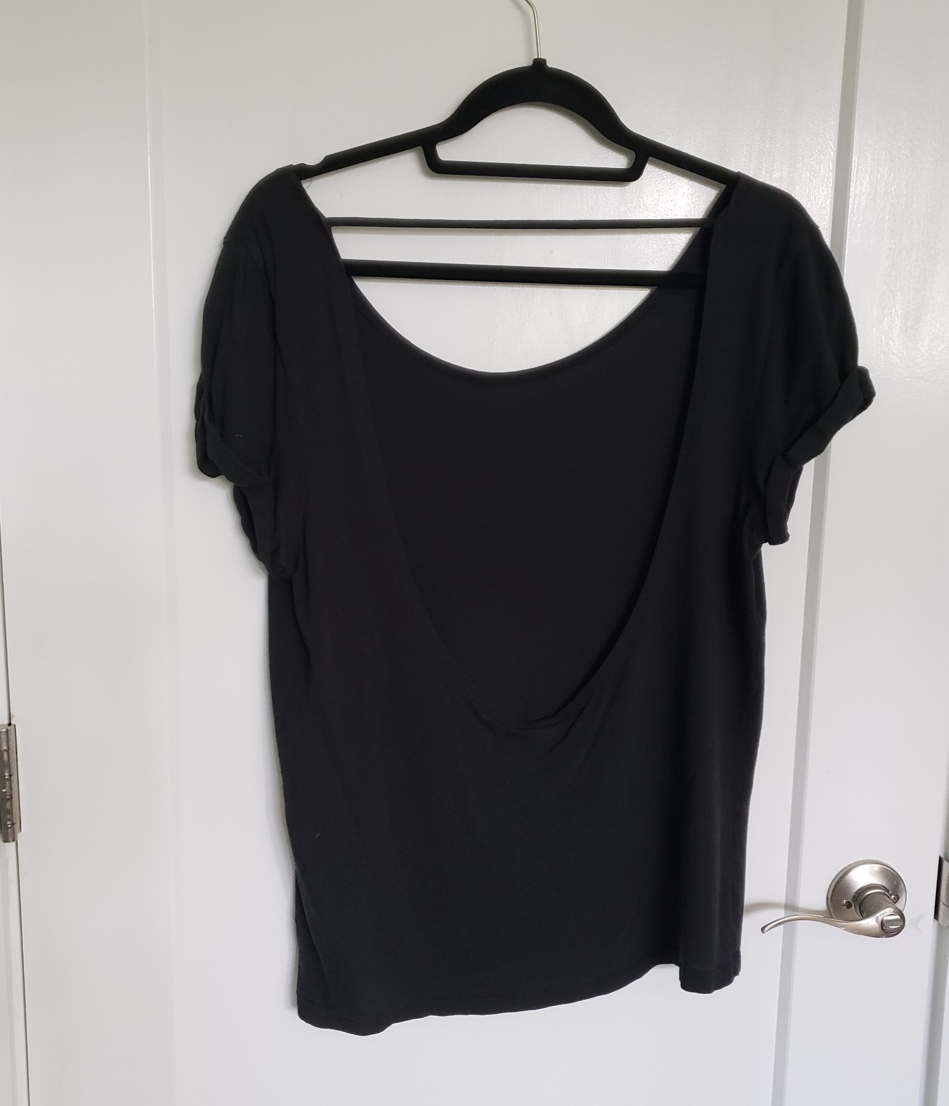 Victoria’s Secret PINK Off The Shoulder Low Back Relaxed Fit Top In Black XS/S