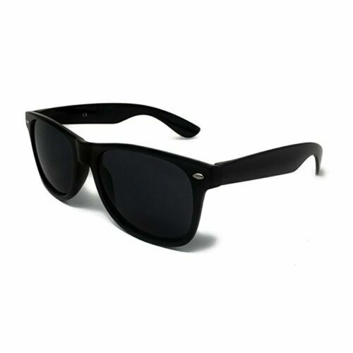 Wayfare Style Sunglasses Black Super Dark Lens Classic 80s Retro Vintage 100%UV