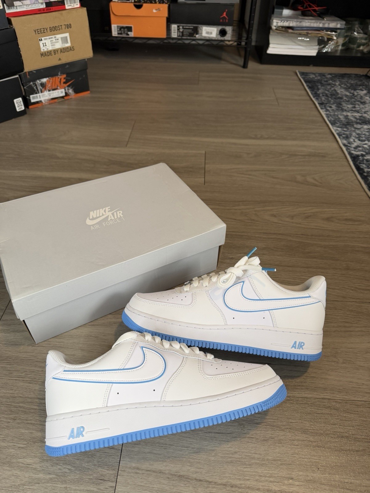 Nike Air Force 1 ’07 Shoes ‘White/University Blue’ DV0788-101 Size 9.5 MENS NEW