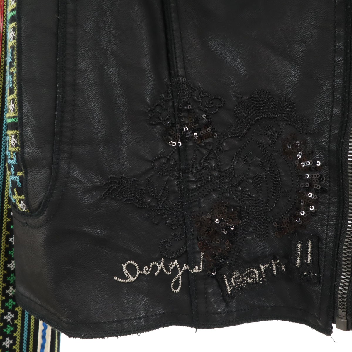 Desigual Ethnic Pattern Double riders jacket 40 Multi Women