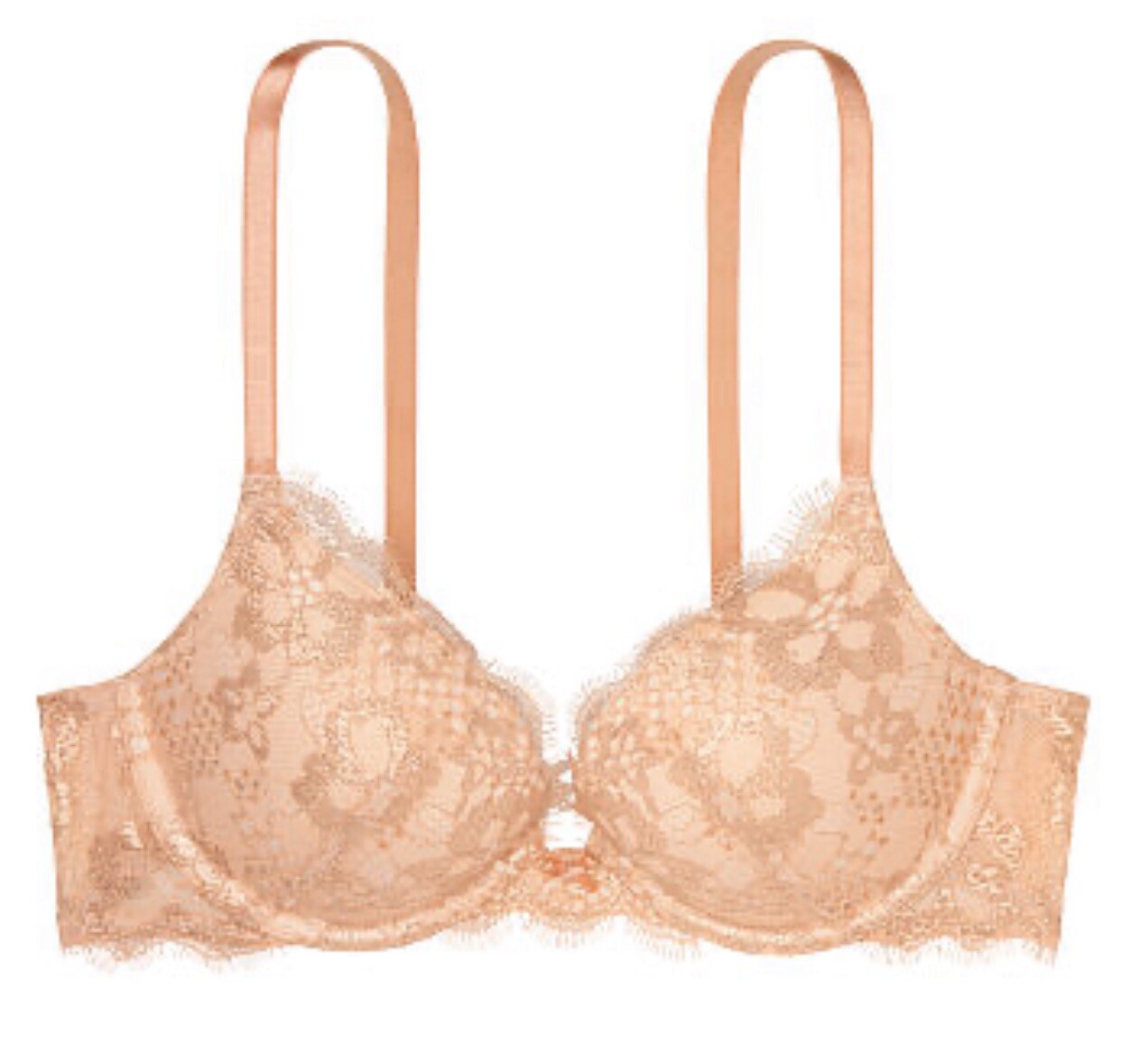 NWT Victorias Secret Dream Angels Push Up Bra Cafe Creme Lace Size 38DD