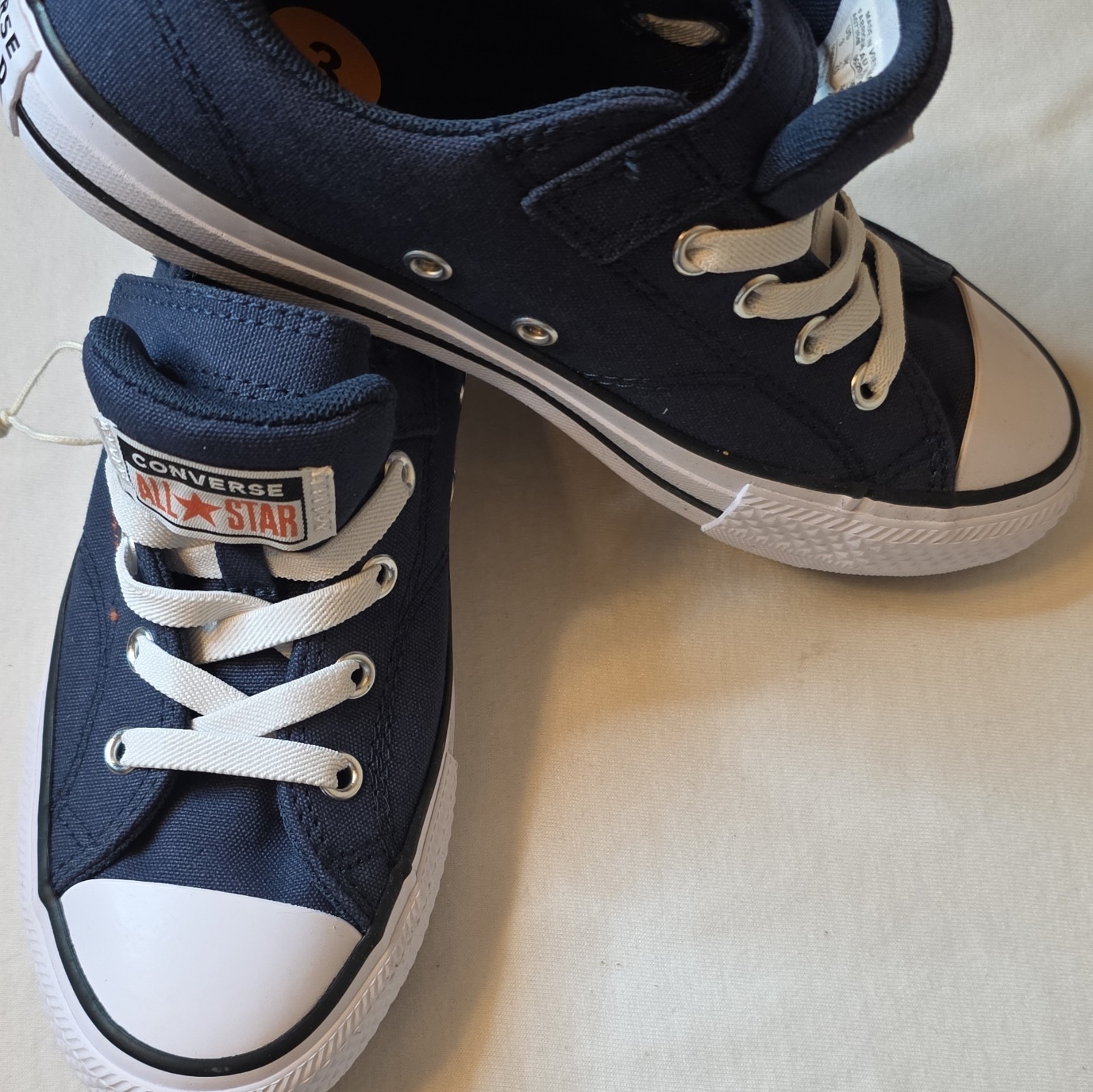 Converse All Star Blue/White Hook & Loop Low Top Sneakers Unisex Kids US 3