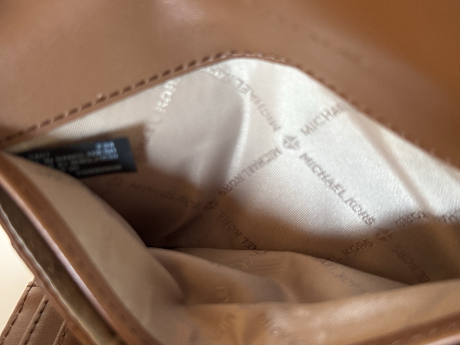 MICHAEL KORS JET SET TRAVEL LARGE TRIFOLD PVC LEATHER WALLET MK BROWN