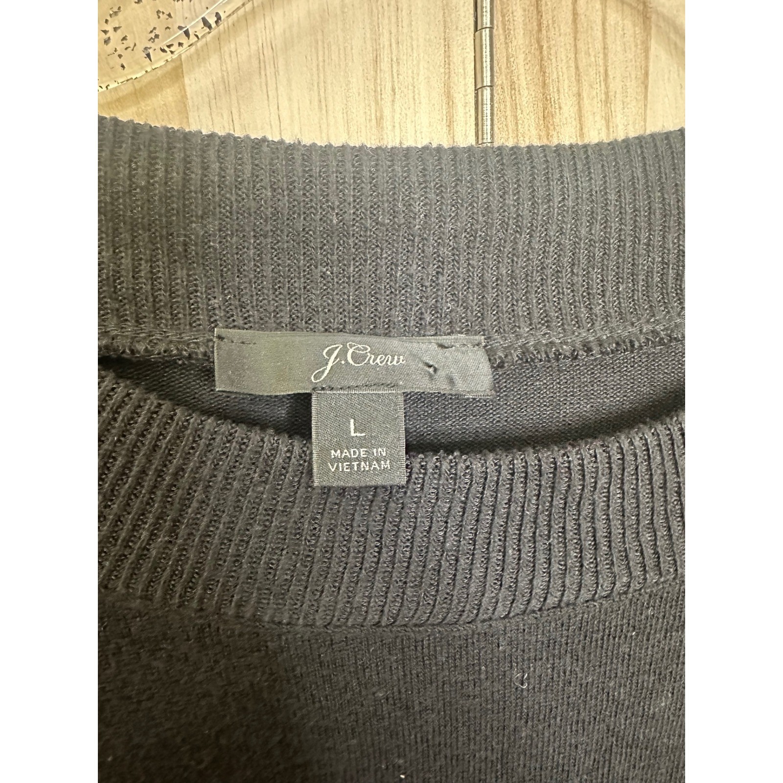 J.Crew Womens Black Crewneck super cozy mock neck Pullover Casual Top Sweatshirt