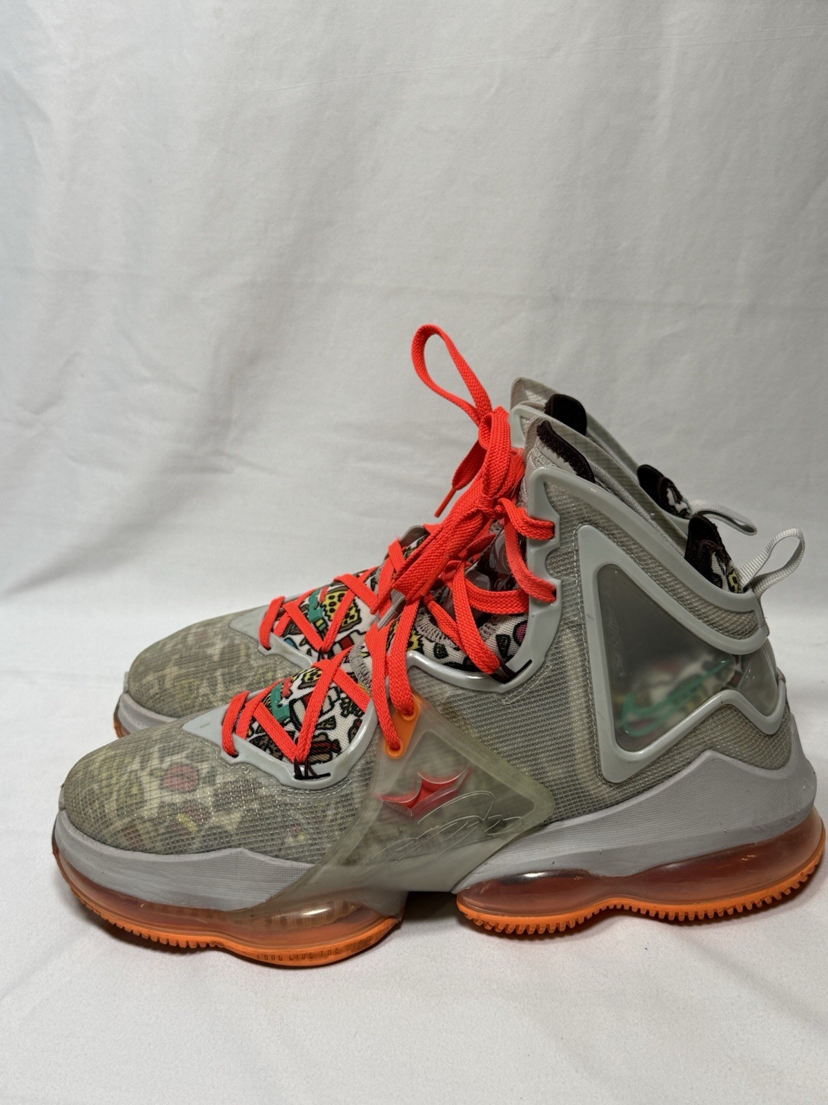 Nike LeBron 19 EP Fast Food DC9339-001 Men Sz 12 Gray Bright Orange Basketball