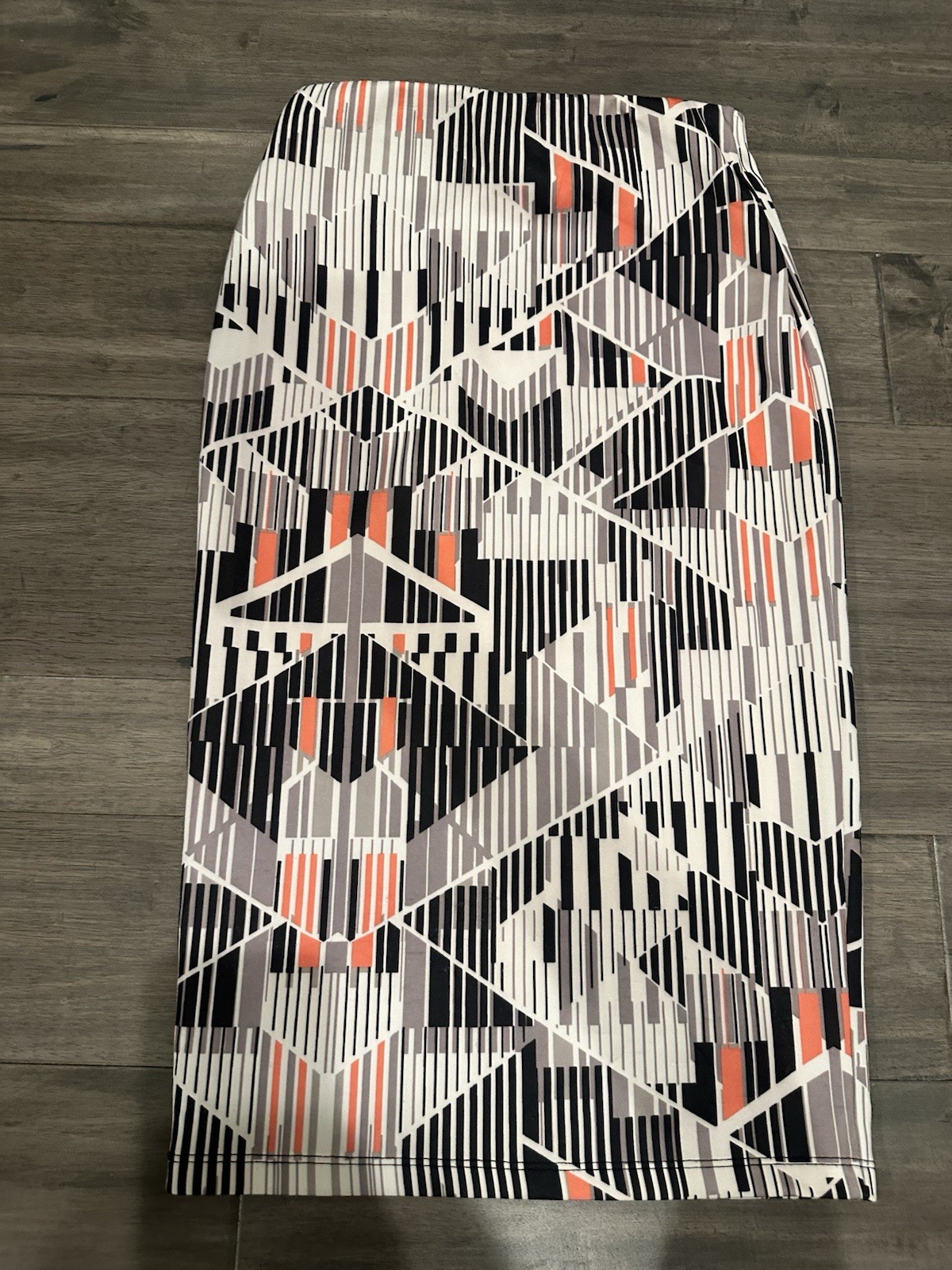 Massimo black, white, gray, and orange geometric pattern skirt in XS #midi