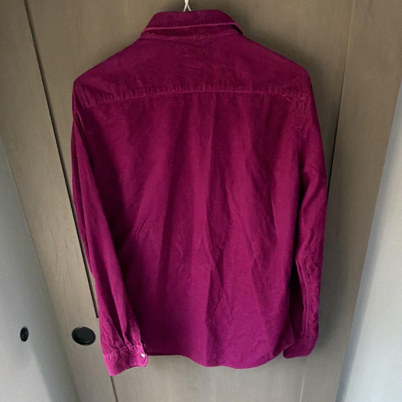Lands’ End Purple Corduroy Cotton Button-Up Collared Long Sleeve Shirt M/P