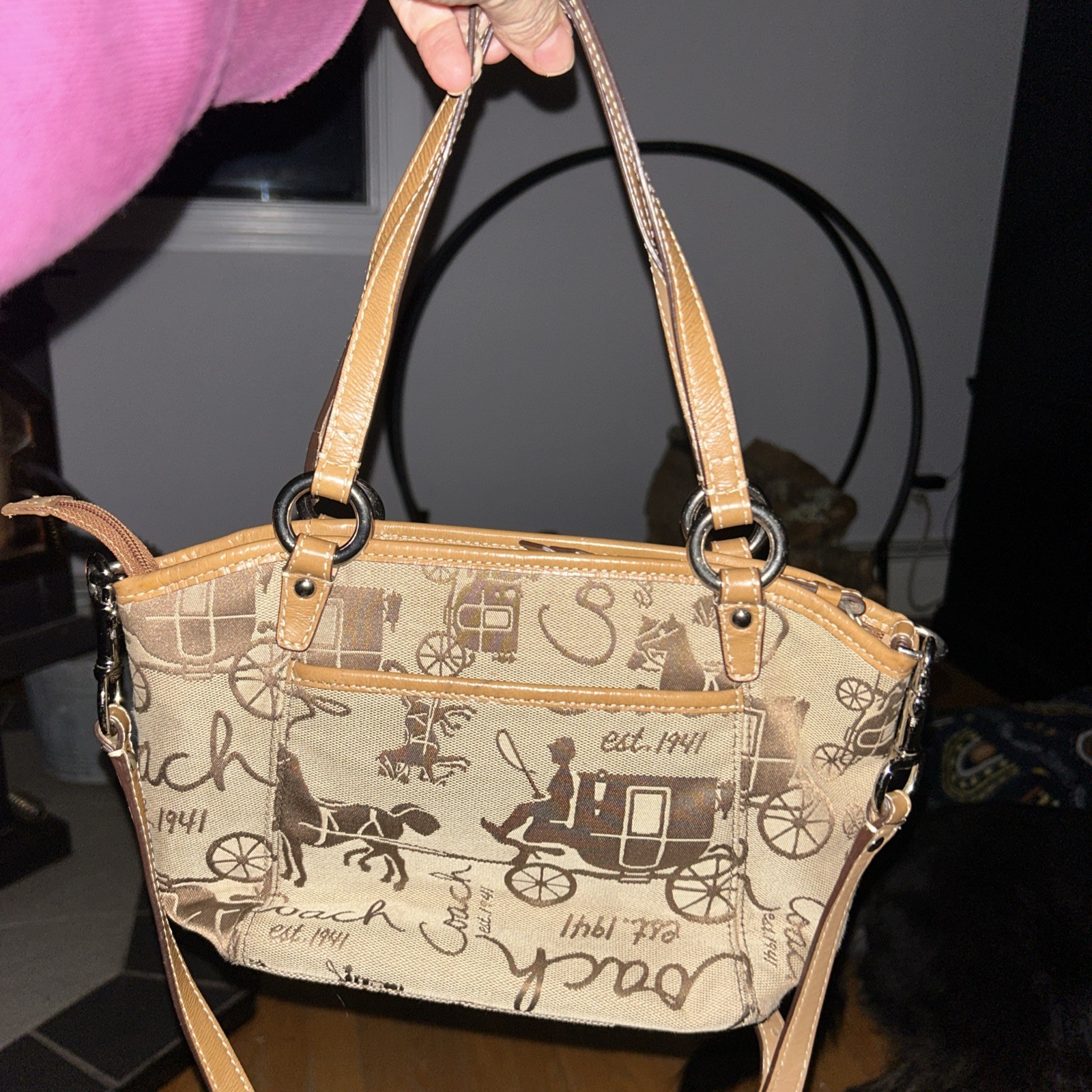 VTG Coach Leah Small Crossbody F14855 Convertible Shoulder Handbag Purse Satchel
