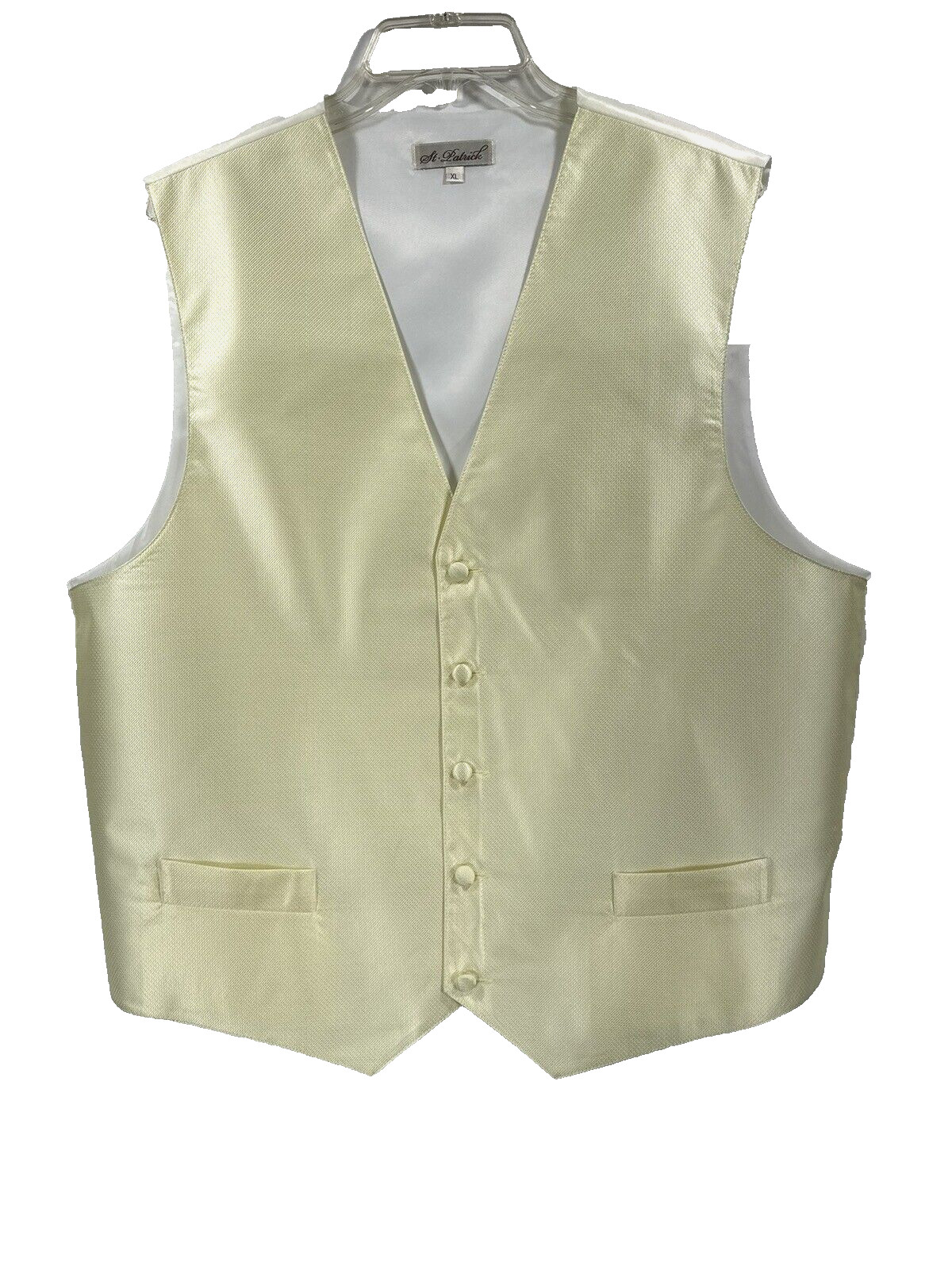 St. Patrick Men’s Yellow Vest 5 Buttons 2 Front Pockets Polyester Sizes XS – XL