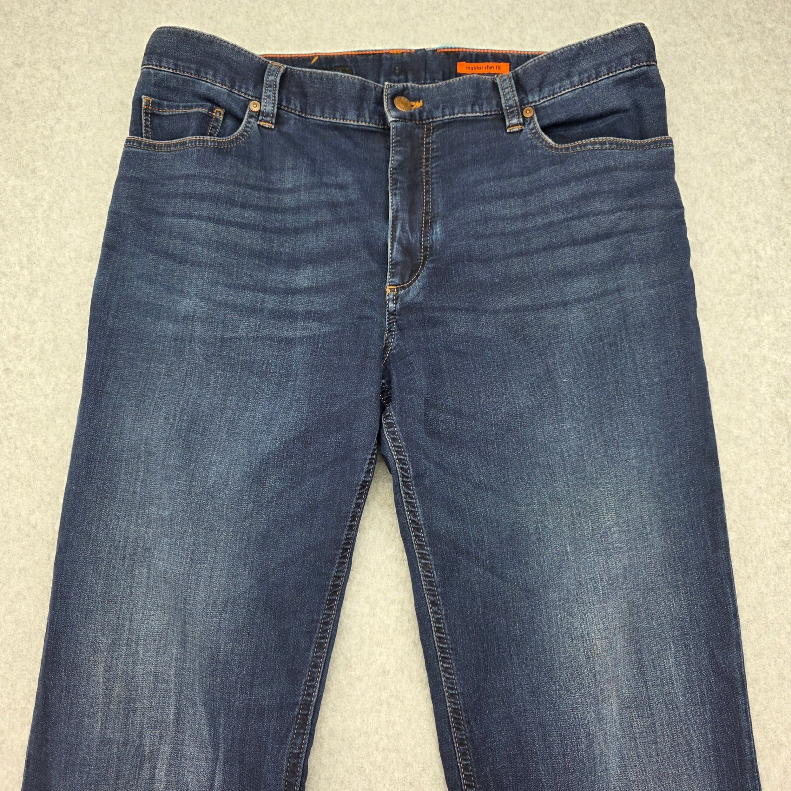 Alberto Pipe Regular Slim Fit Cosy Jeans Men’s Size W38 L34 Dark Wash Strech