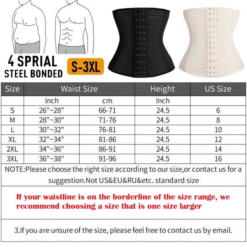 Men Waist Trainer Body Shaper Tummy Girdle Belt Belly Fat Burners Corset S-2XL