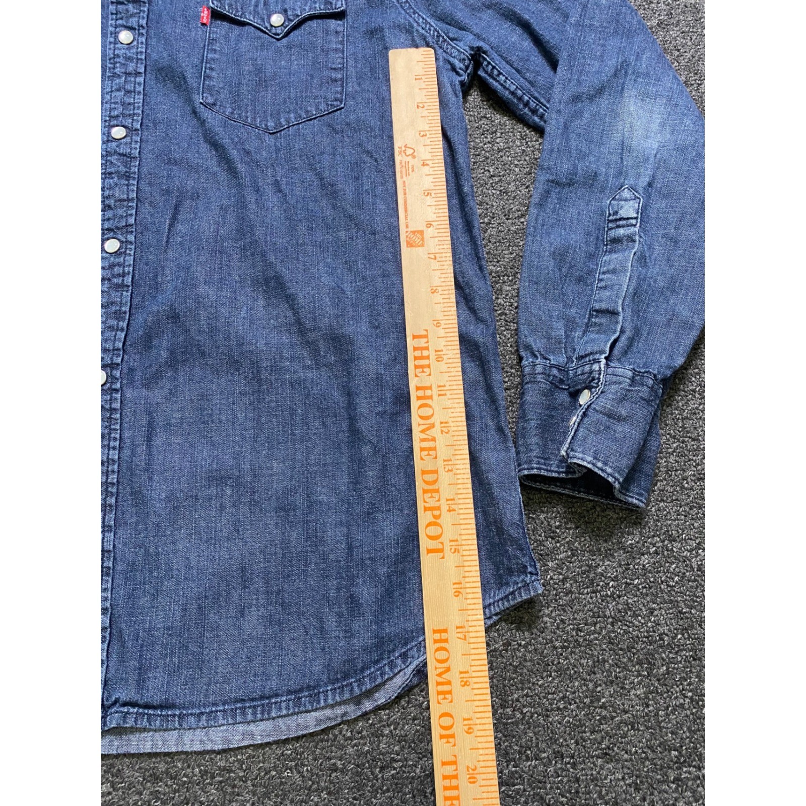 Levi’s Western Pearl Snap Shirt Blue Mens XL Long Sleeve Denim Ranch 3LYLW2262