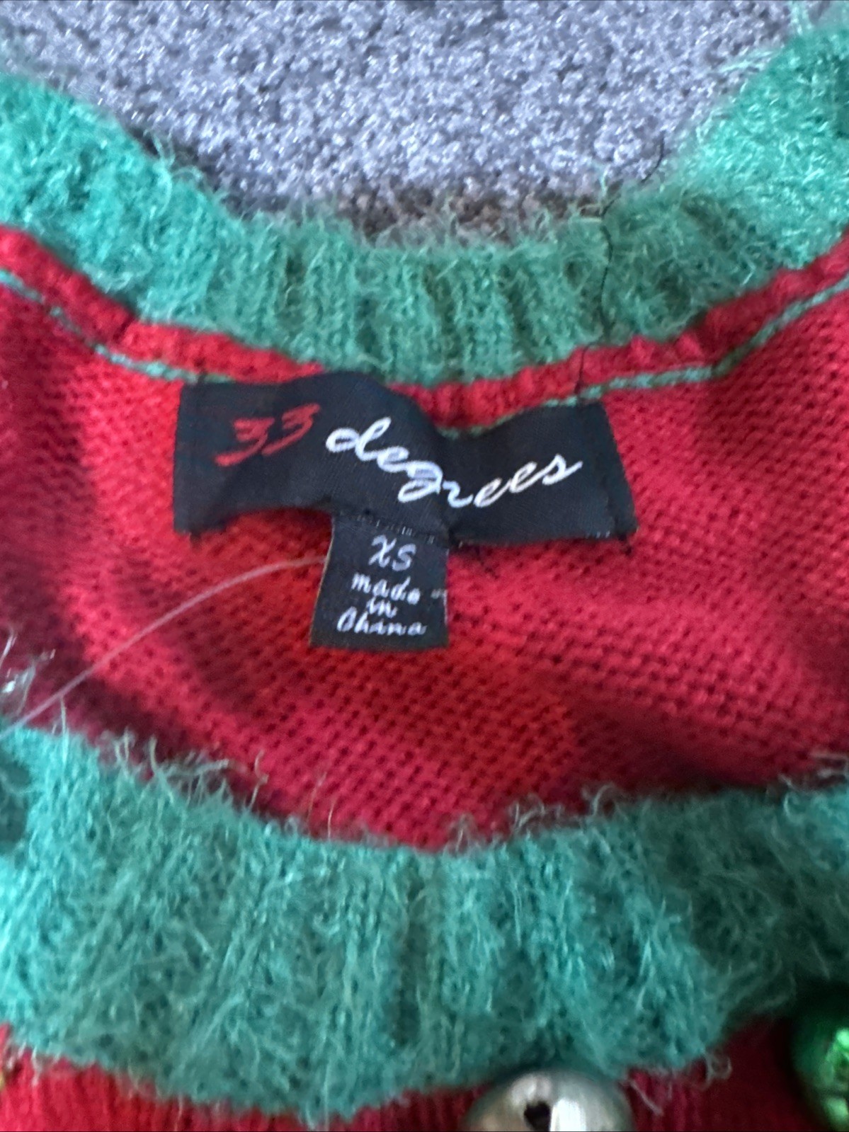 33 Degrees Womens Multicolor Sweater dress Size XS Christmas Holiday giraffes