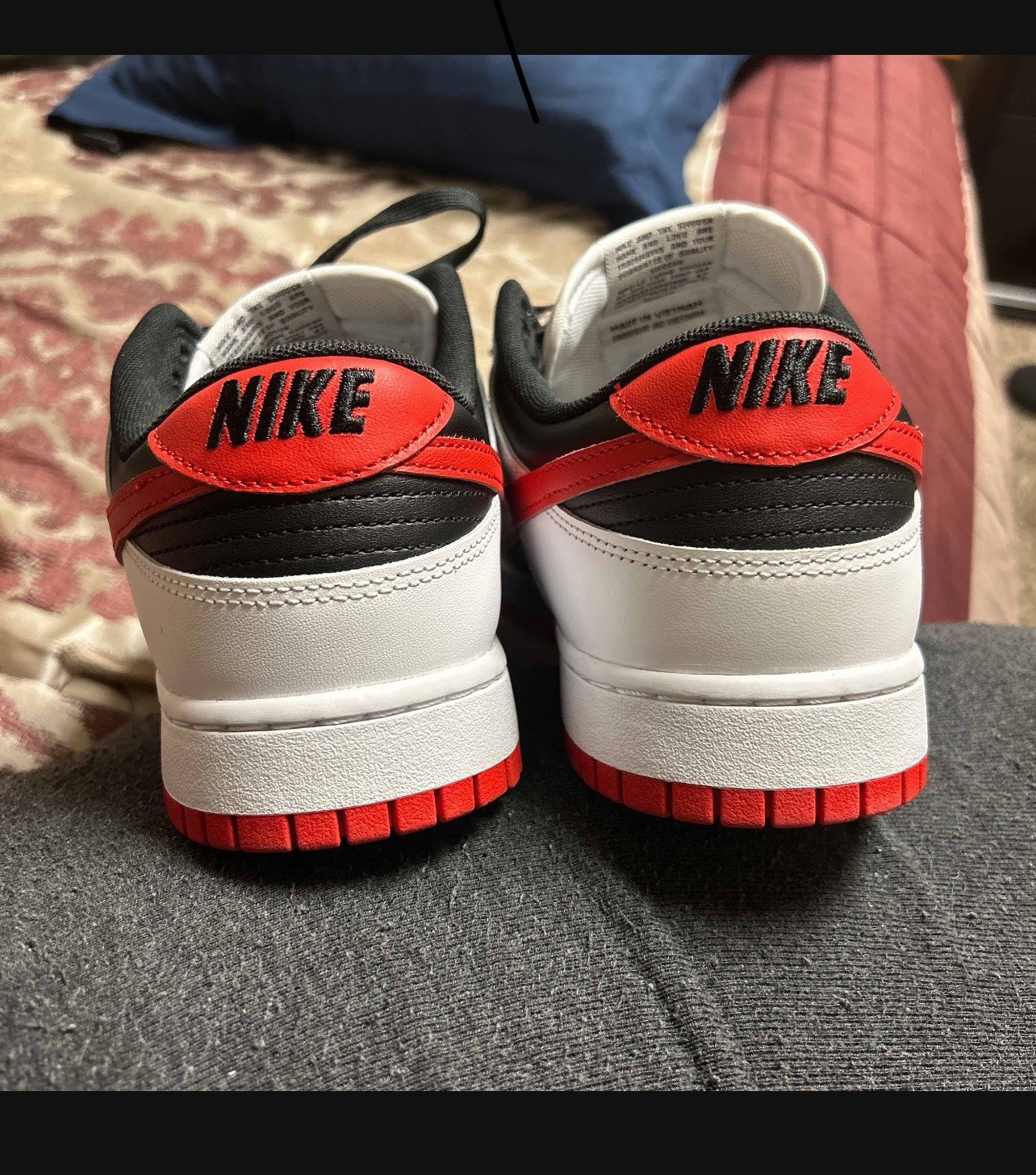 Nike Dunk Low Retro White/University Red/Black Leather Sneakers FD9762-061