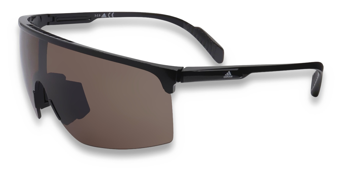 Adidas Sport SP0005 Sunglasses – NWT Shiny Black / Brown – #47387-SUN2