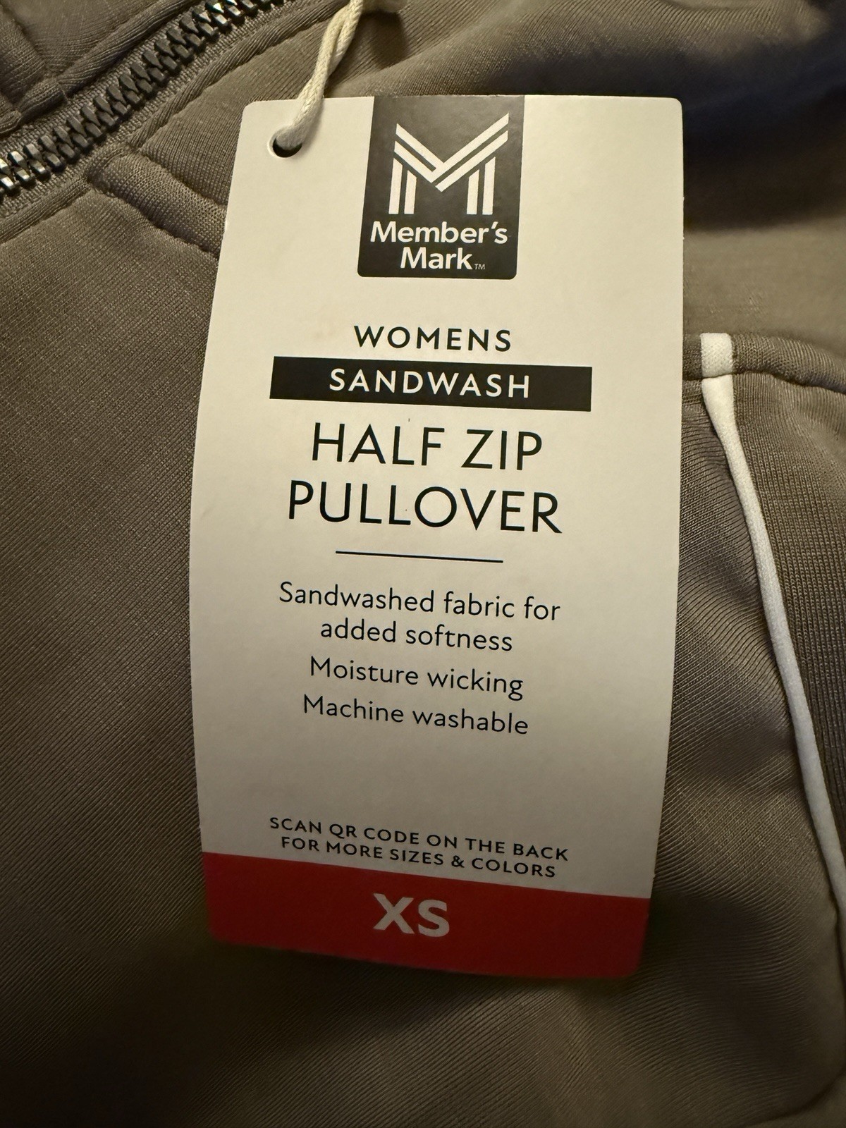 Member’s Mark Women’s Sandwash Half-Zip Pullover LS Mock Collar Jacket