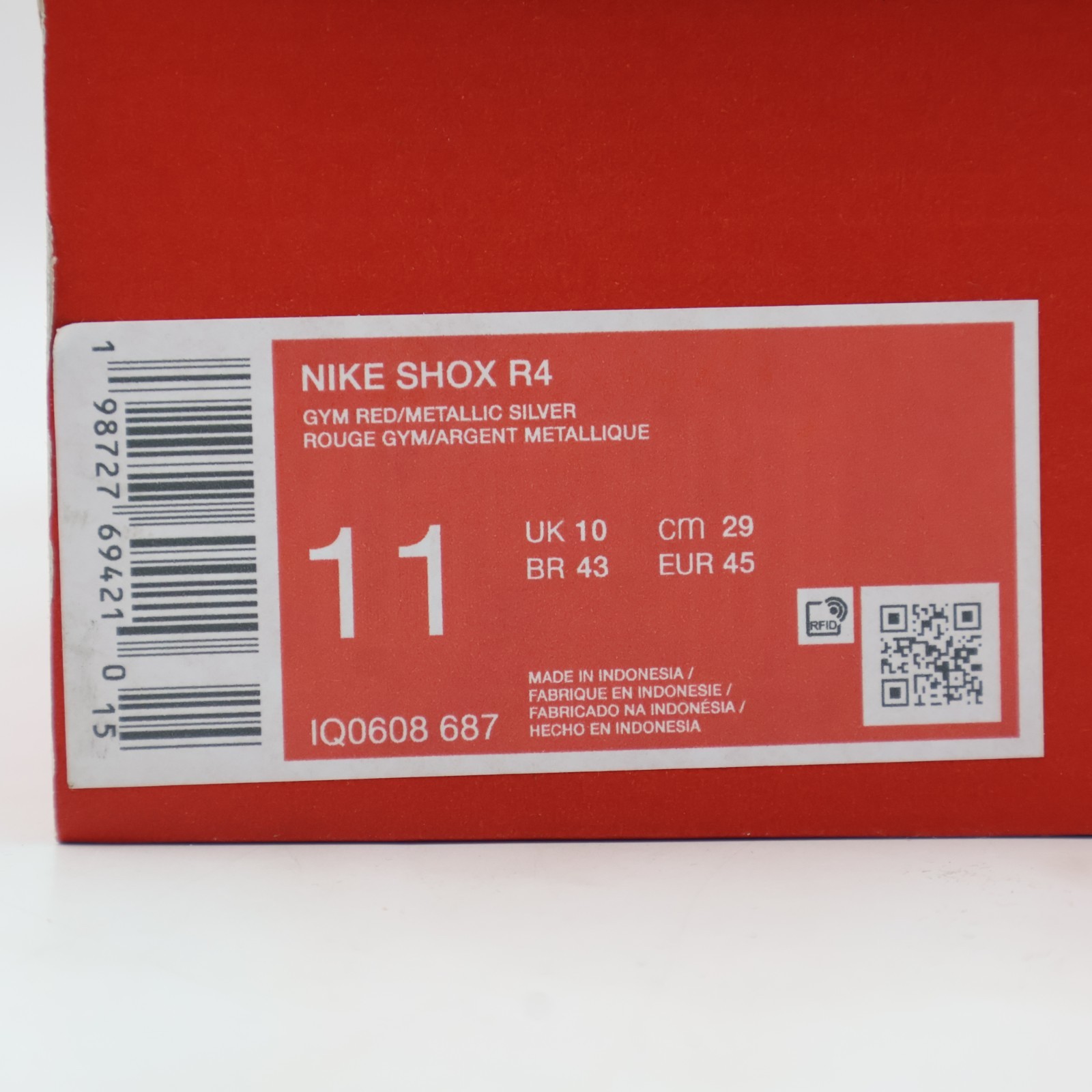 IQ0608-687 Nike Shox R4 Gym Red Metallic Silver (Men’s)