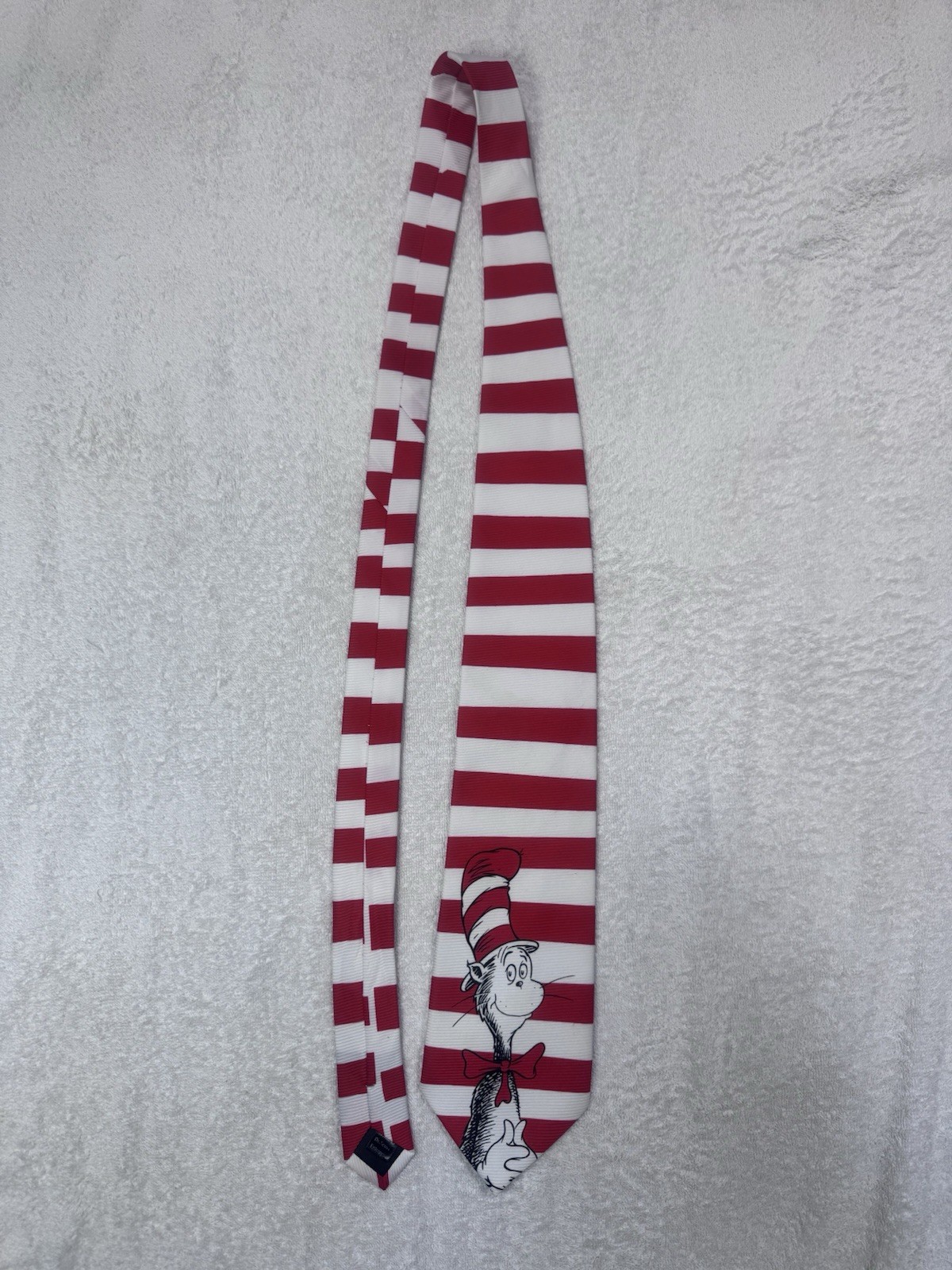 Dr. Seuss Cat in the Hat Neck Tie Red White Striped Novelty Men’s Tie