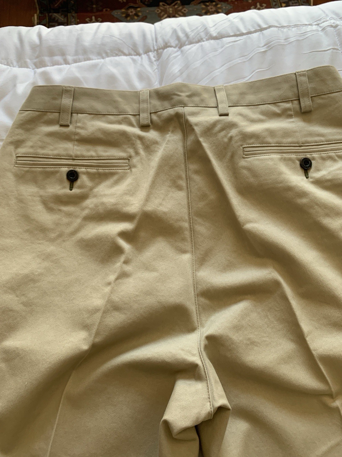 Orvis Classic 1856 Khaki Cotton Twill Flat Front Straight Chino Pants 36 NWOT