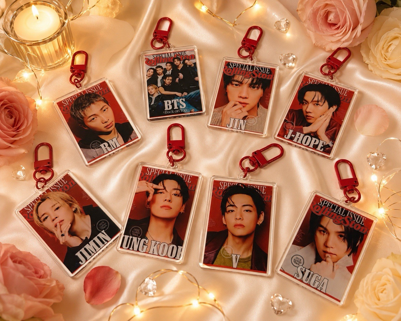 Jimin BTS Rolling Stone Magazine Cover Acrylic Keychain