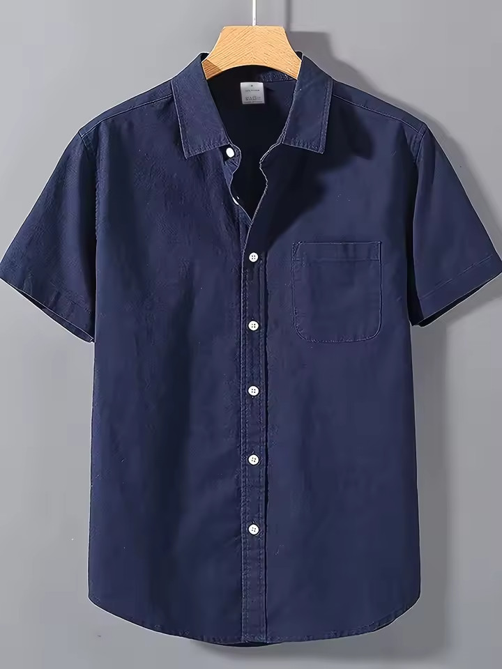 Mens Short Sleeve Casual Button Down Shirts Summer Untucked Dress Shirts