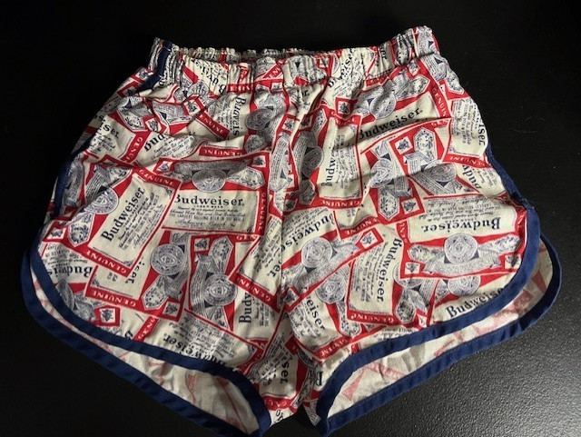 Vtg 1970s Men’s Budweiser Beer Swim Trunks Cotton Swimsuit Shorts 70s Swimwear