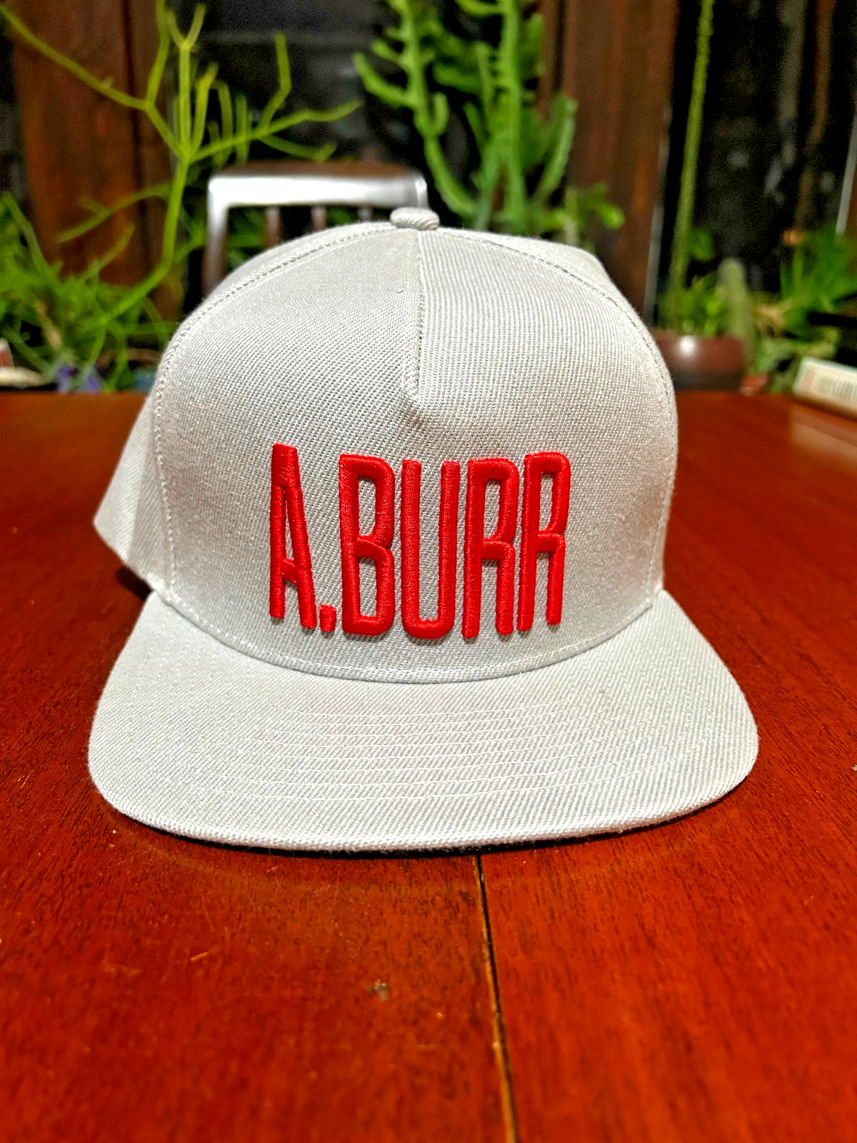 A. Burr Snapback Hat Gray One Size Adjustable Embroidered Hamilton Musical