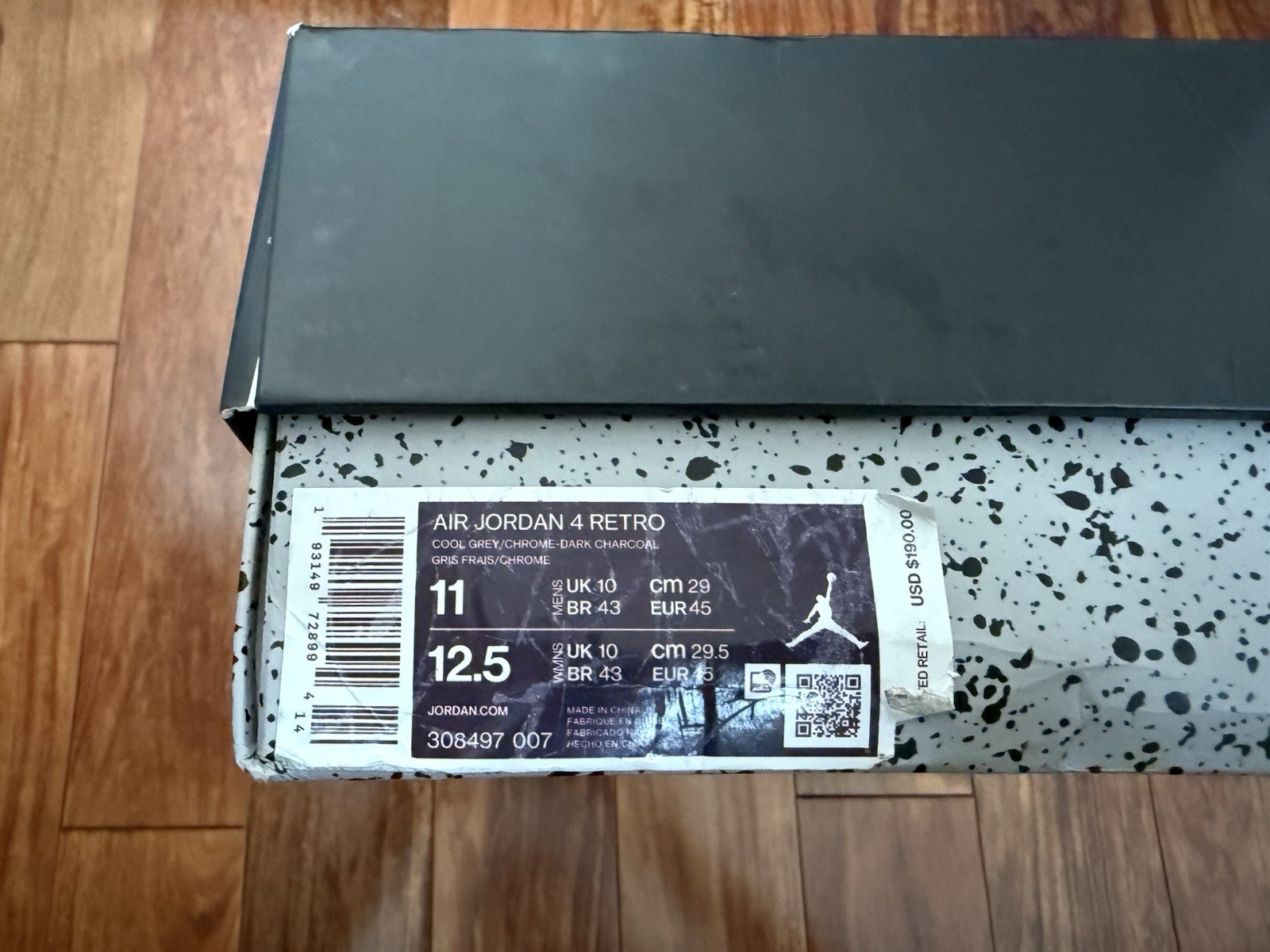 Jordan 4 Retro Cool Grey Size 11 Og All