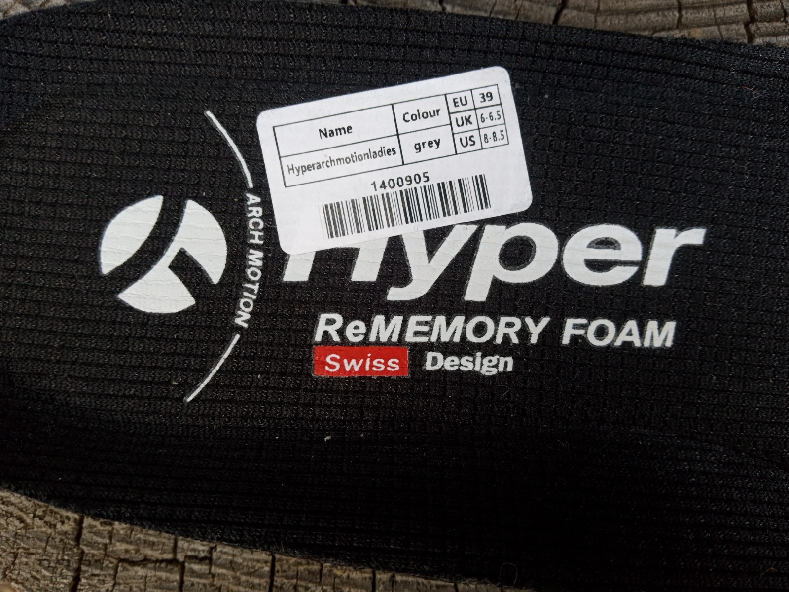 Hyper Arch Motion EU 39 Men 8- 8.5 Women approx 9.5- 10 Rememory Foam Swiss