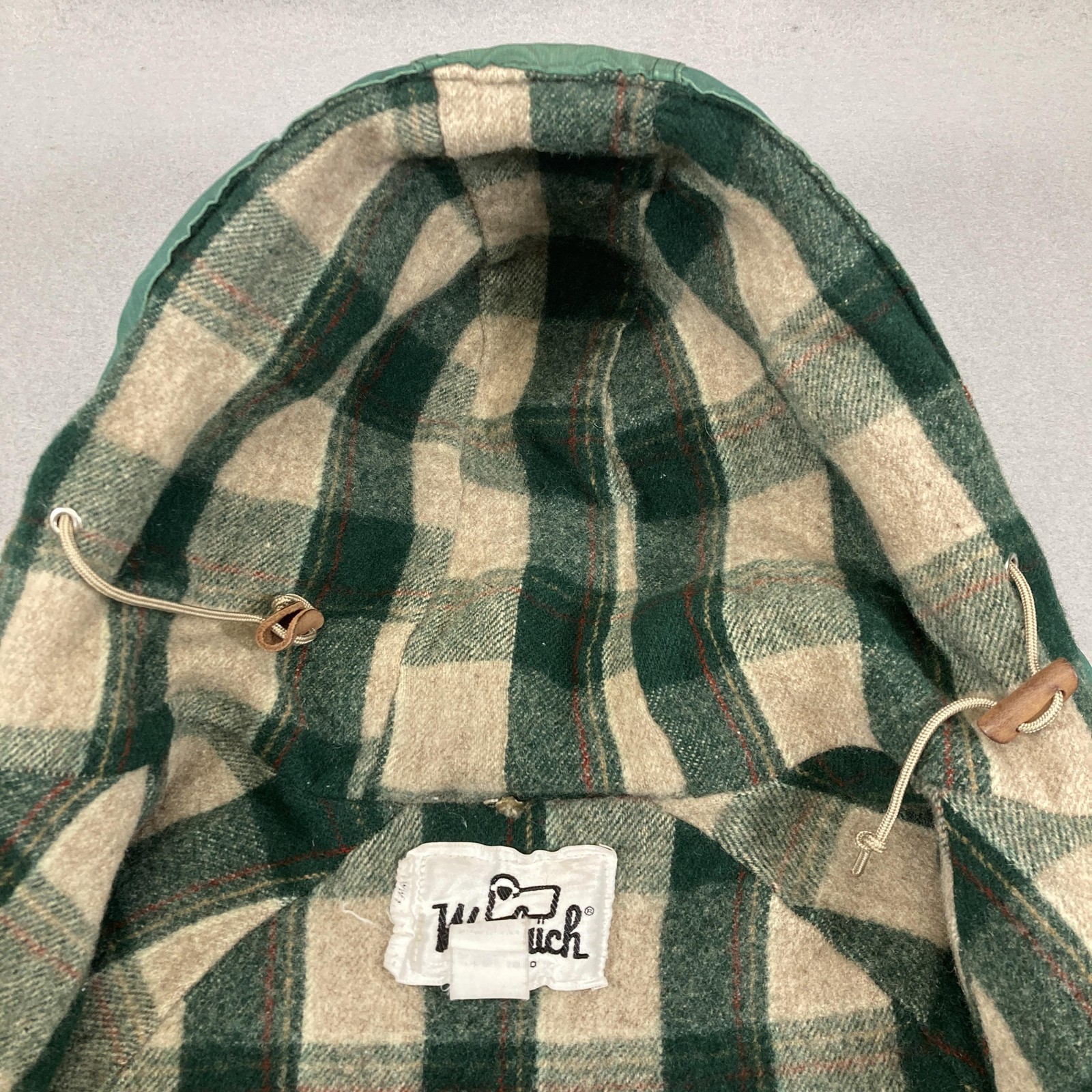 Vintage Woolrich Jacket Mens Large Green Hooded Hunting Parka Coat Plaid Lined