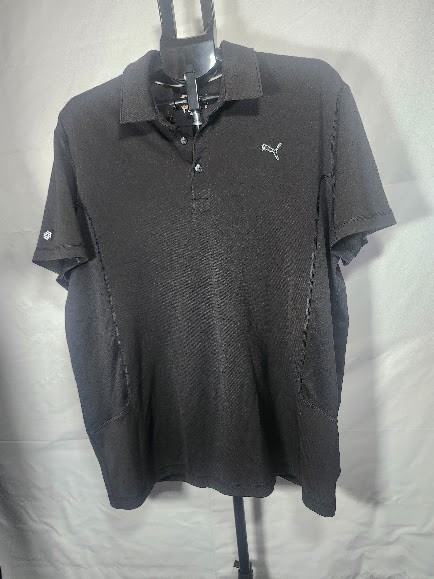 PUMA Sport Lifestyle SS Golf Polo Black Vented Polyester Mens XL
