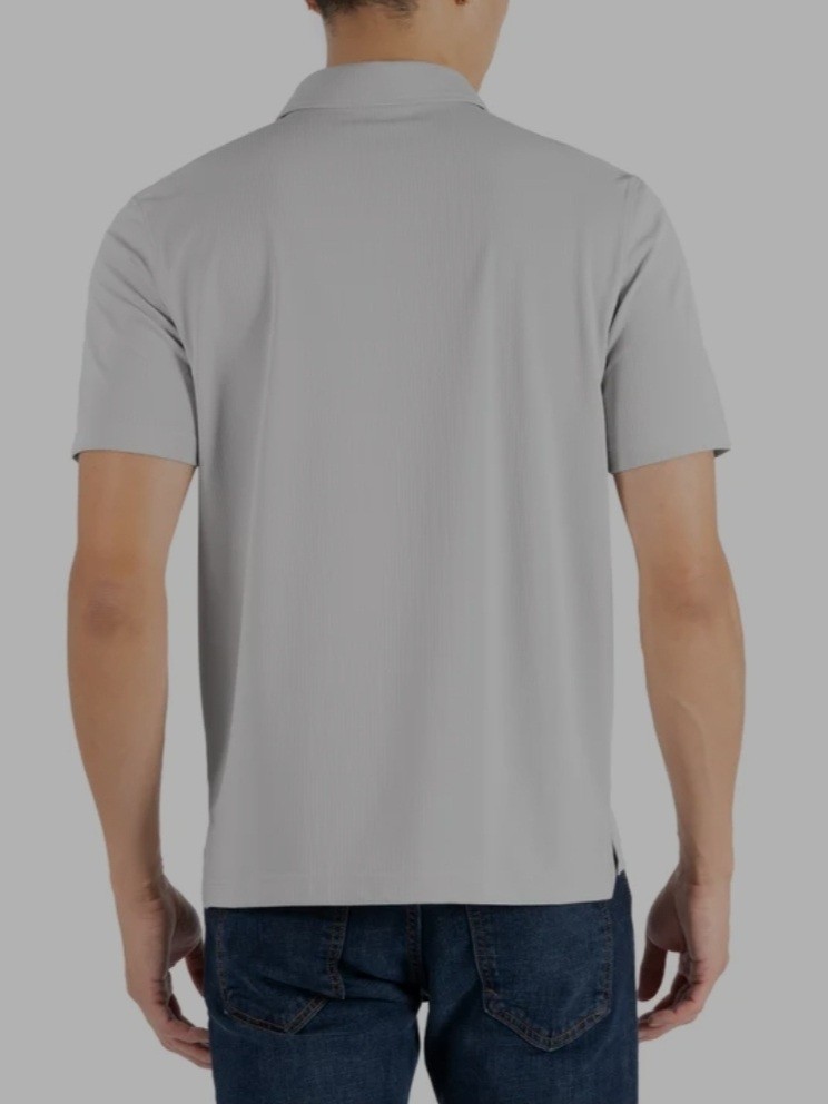 Gerry Men’s Solid Gray Short Sleeve Polo Moisture Wicking Stretch Classic Fit M