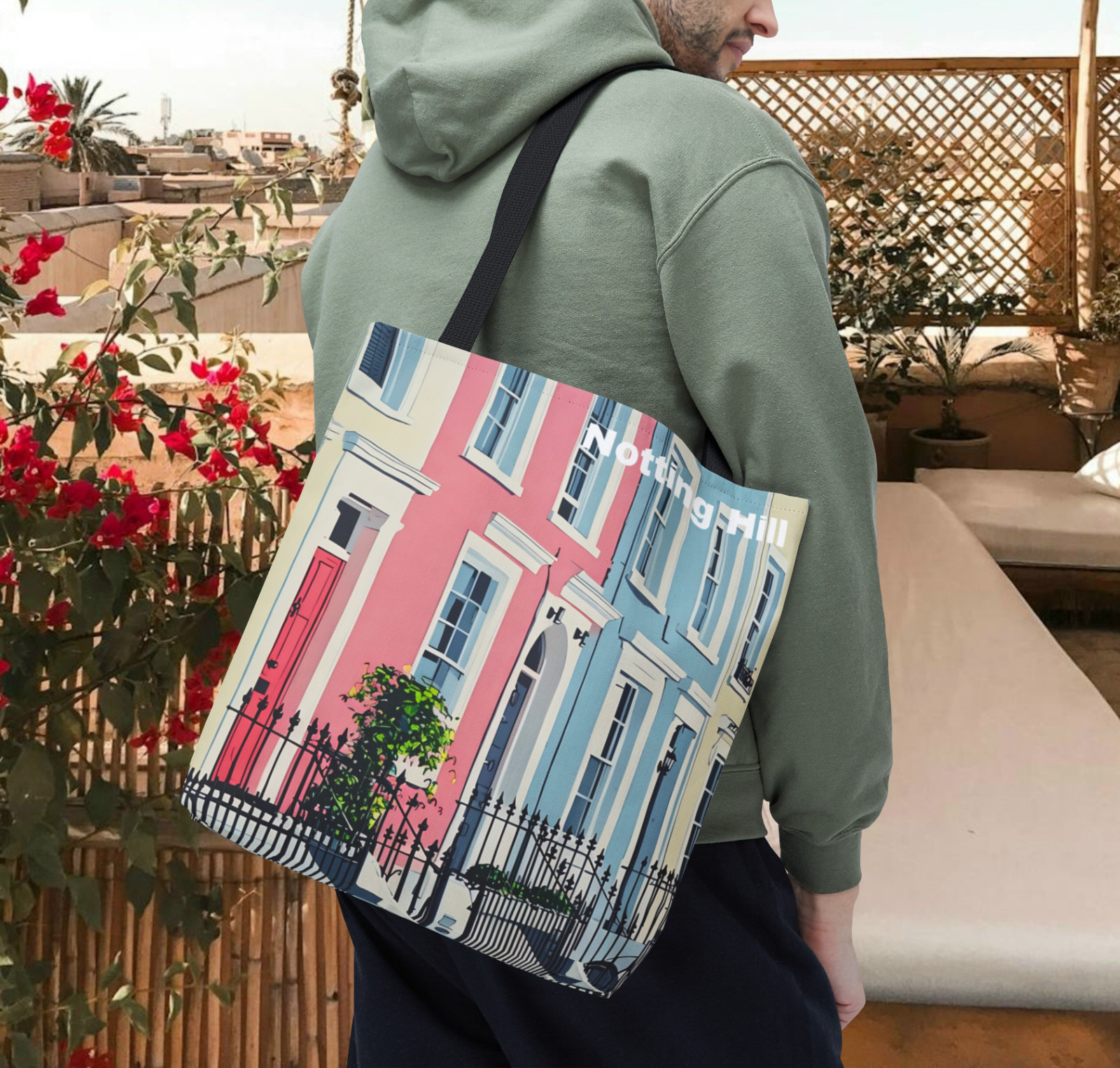 Notting Hill London United Kingdom Tote Bag – World Traveler Series – GBB061
