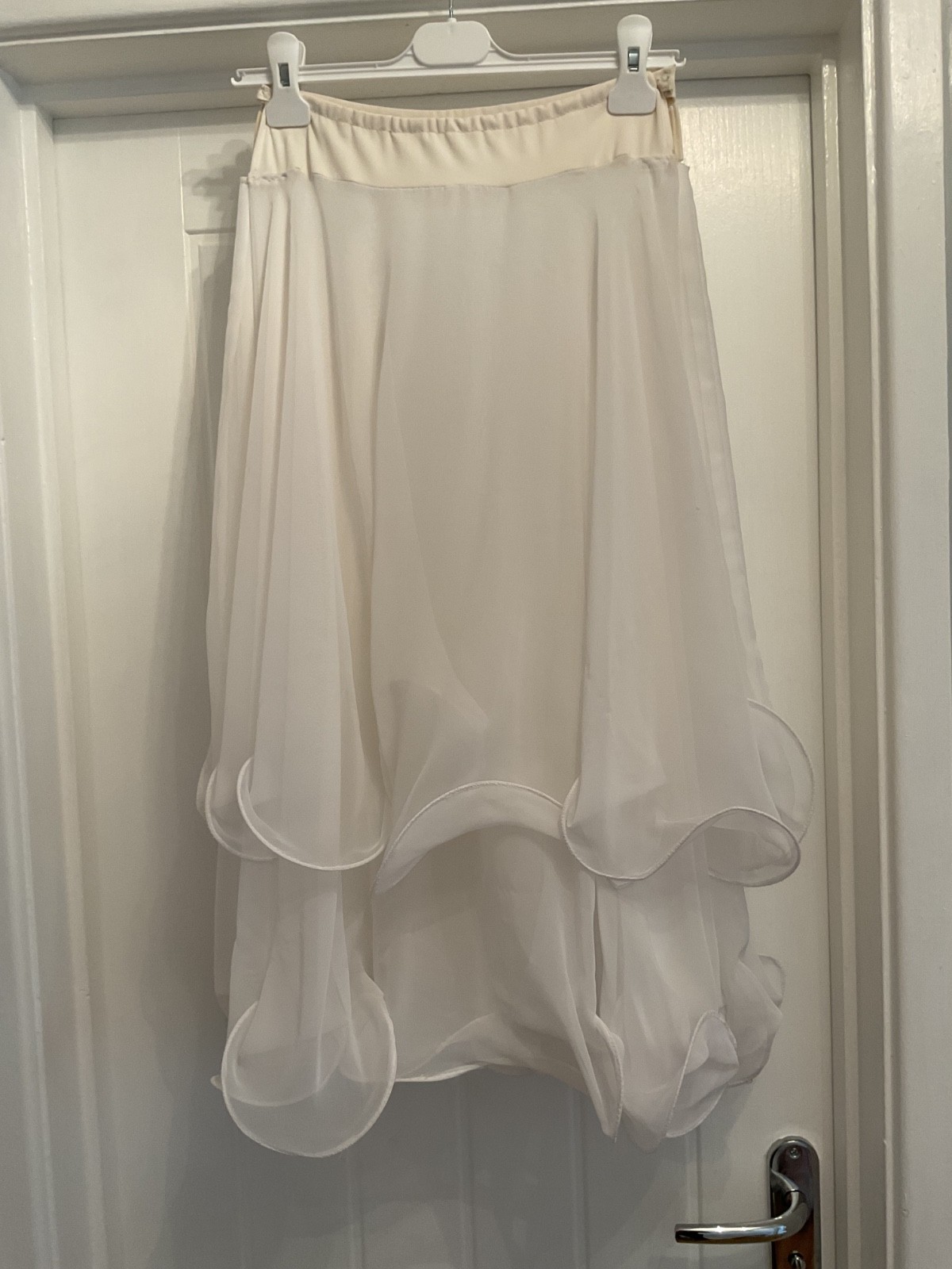 White Size Small Waist 26in to 30in Ballroom Latin Underskirt Practise Skirt