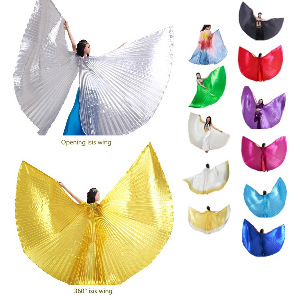 Belly Dance Isis Wings Costume Carnivals Festivals Fancy Angel Wings Sticks Bag