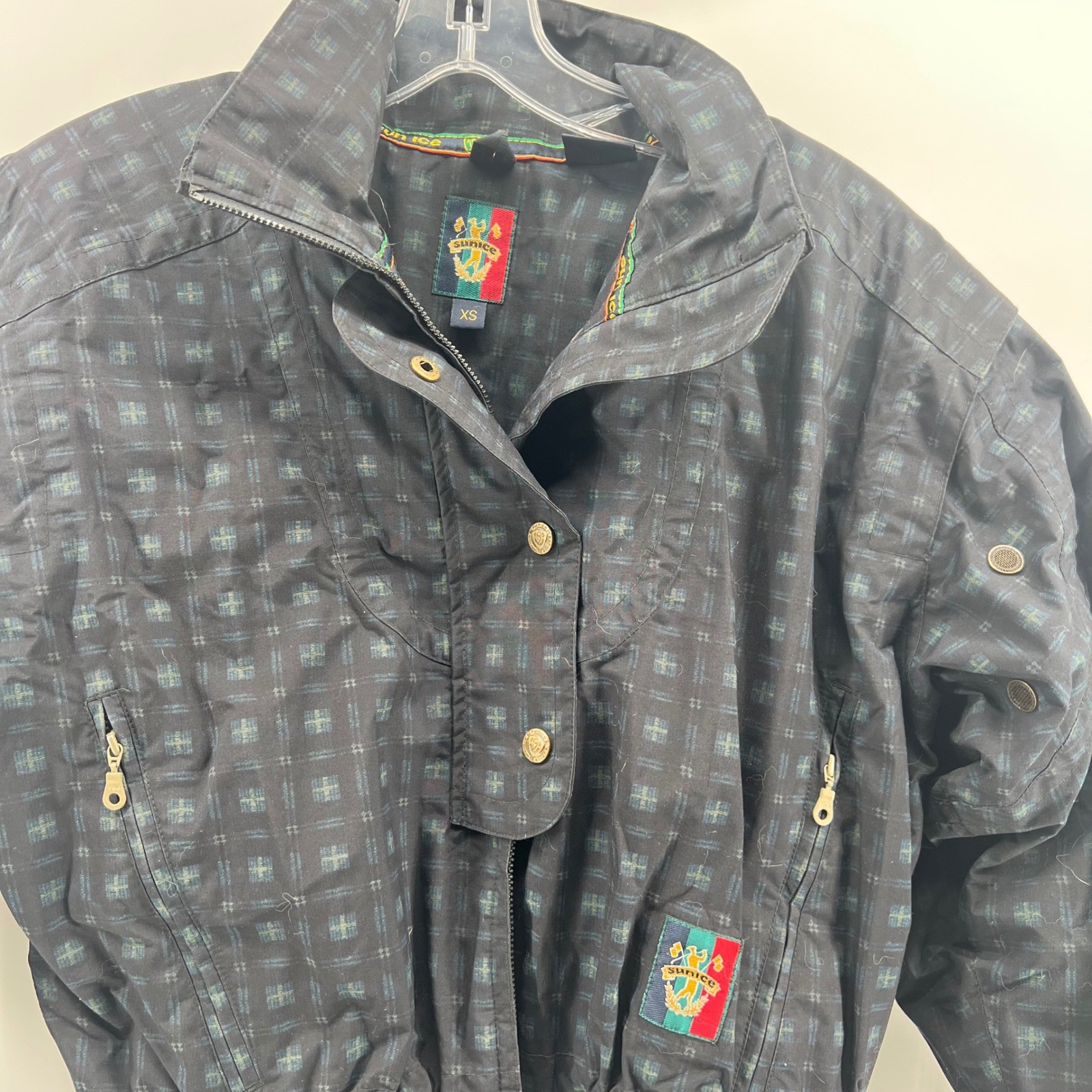 Sunice Women’s Plaid Jacket XS Zip Front Full Zip cinched YKK zipper