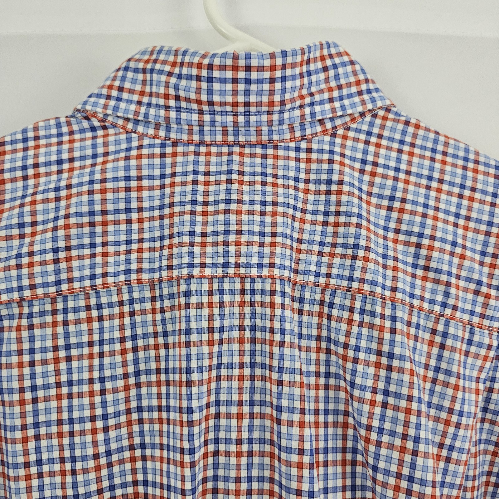 Kevin’s Plantation Men’s Checked Shirt Red Blue White Colorful Large