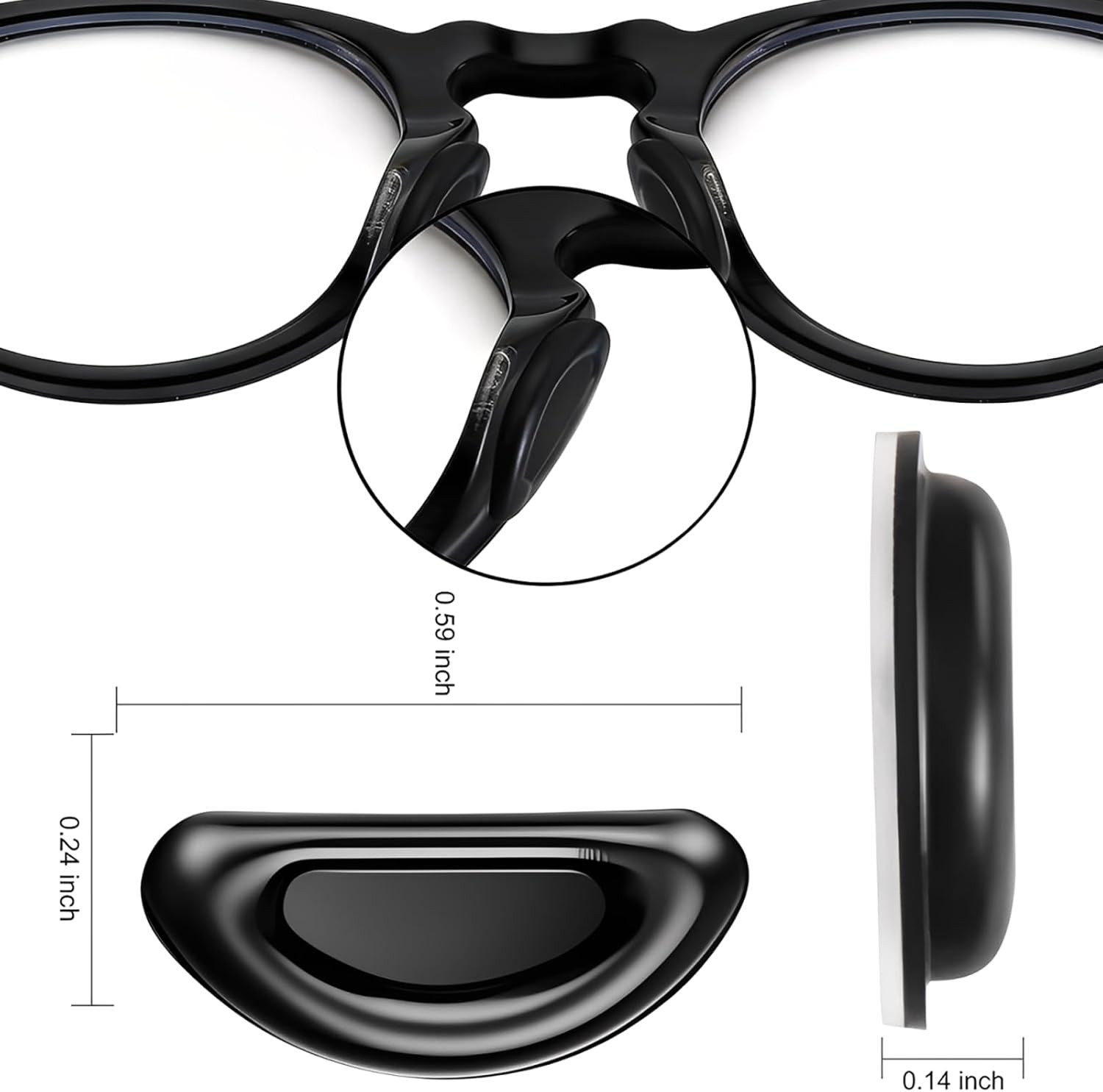 Compatible with Ray Ban Meta Nose Pads,20Pairs Black Compatible with Rayban Meta