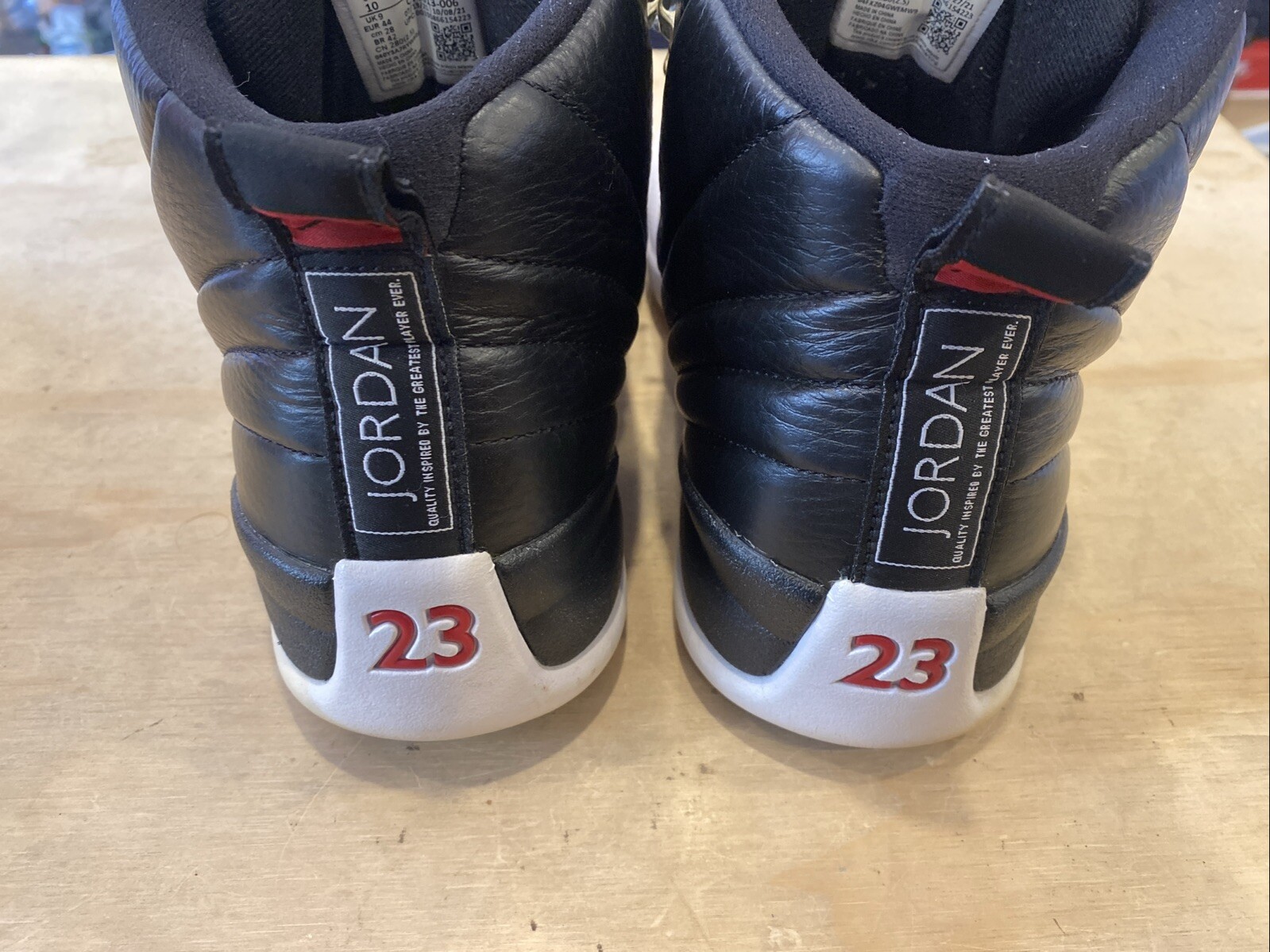 1168) Nike Air Jordan XII 12 Retro Playoffs CT8013-006 Black/White Men’s Size 10