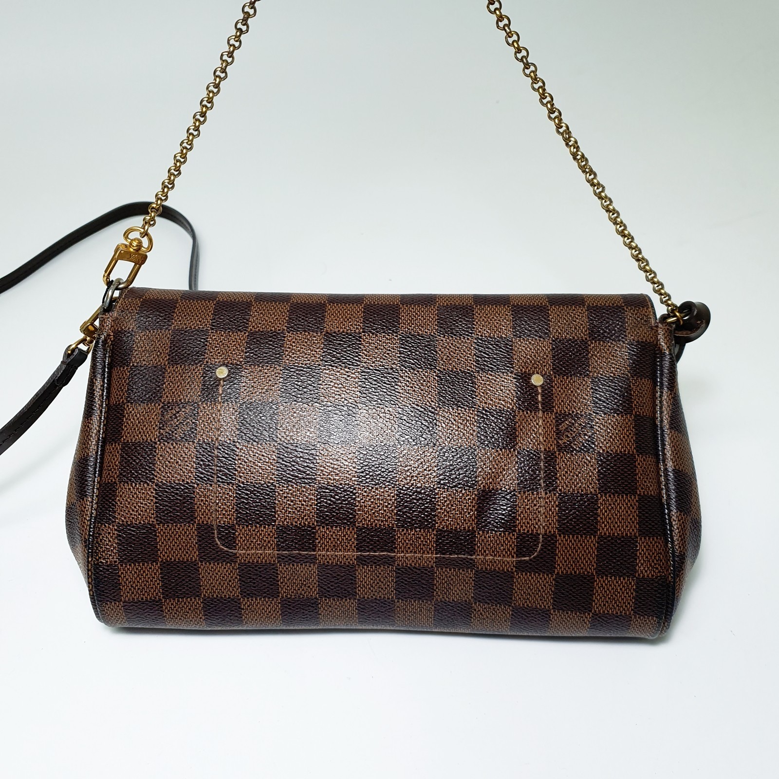 TARIFF FREE Authentic Louis Vuitton Favorite MM Damier Ebene N41129 Daily CLA762