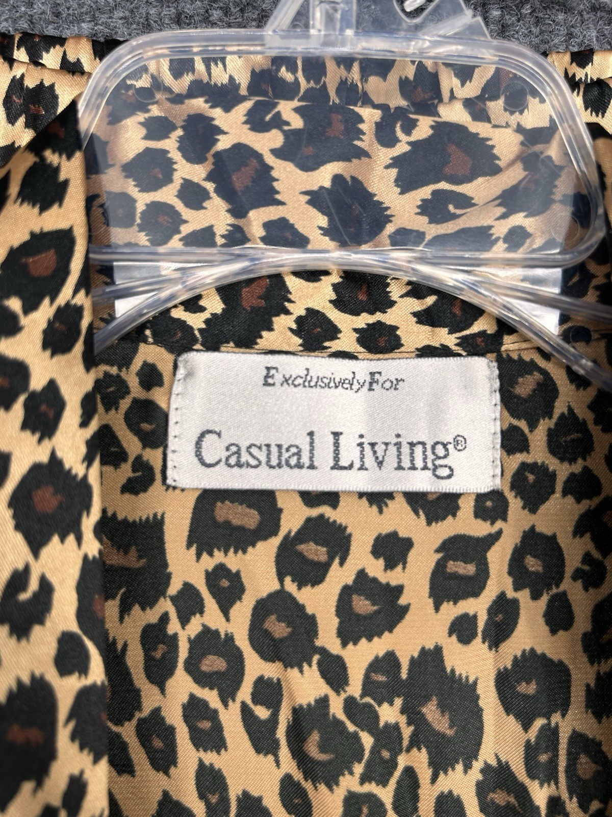 Casual Living Leopard Print Long Sleeve Pajama Set In Bag Womens L Lounge Cozy