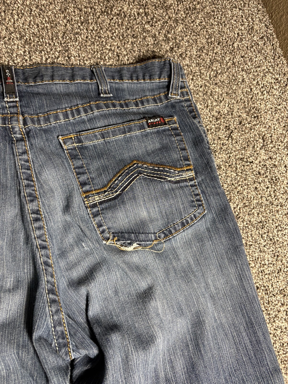 Ariat M4 FR Jean Mens 40×30 Blue Low Rise Boot Cut CAT2 FR Flame Resistant