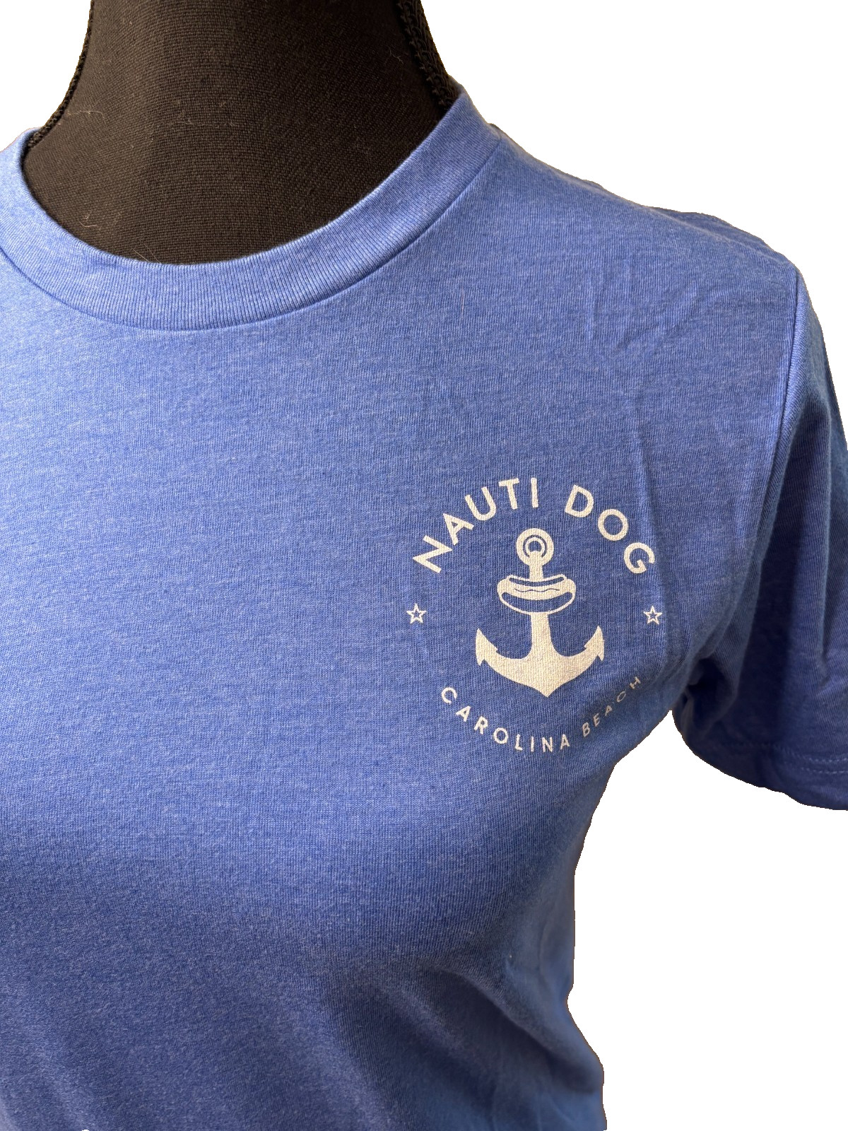 Nauti Dog Restaurant T-Shirt Womens Blue Size Small